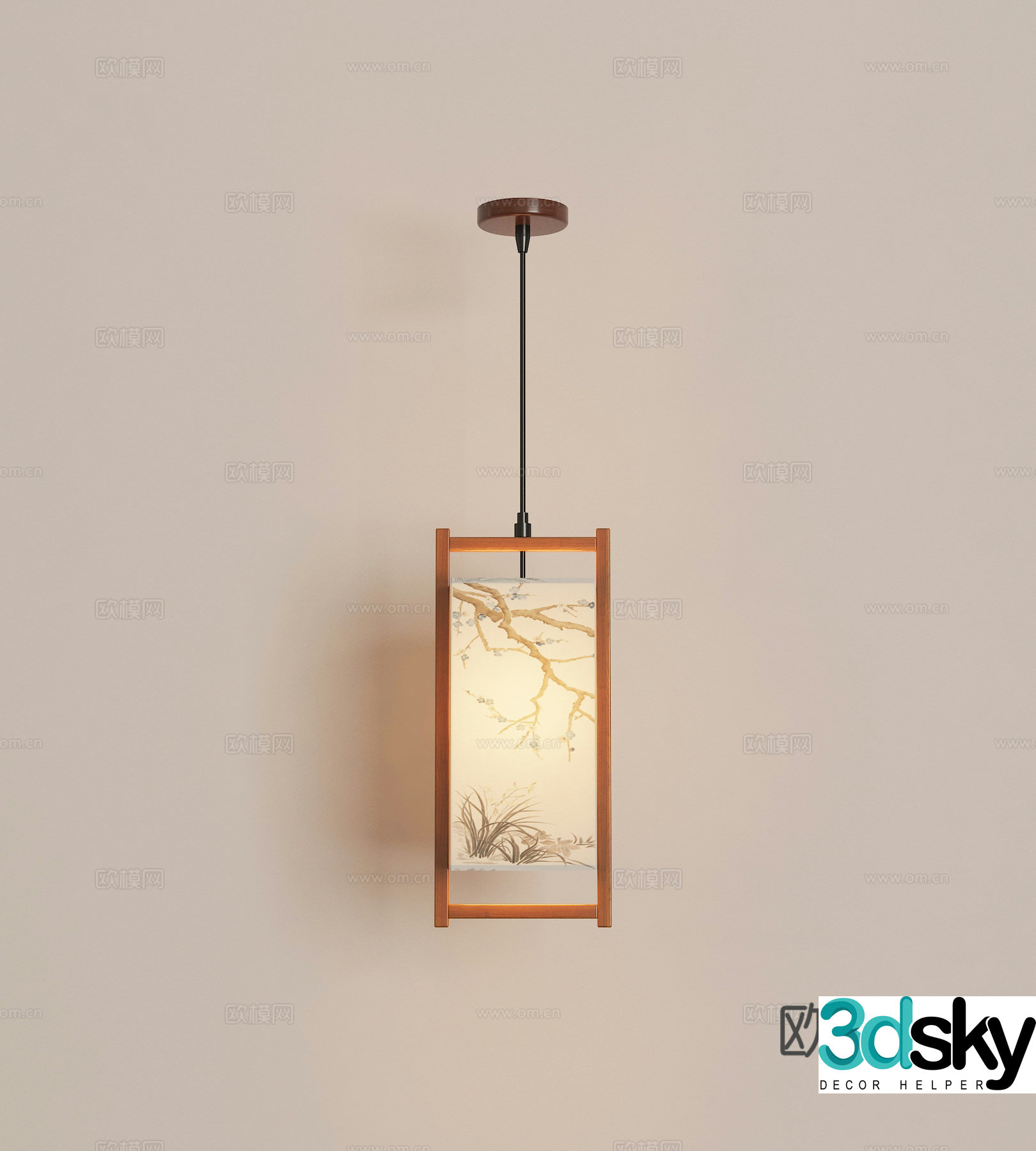 Modern medieval style chandelier 3d model