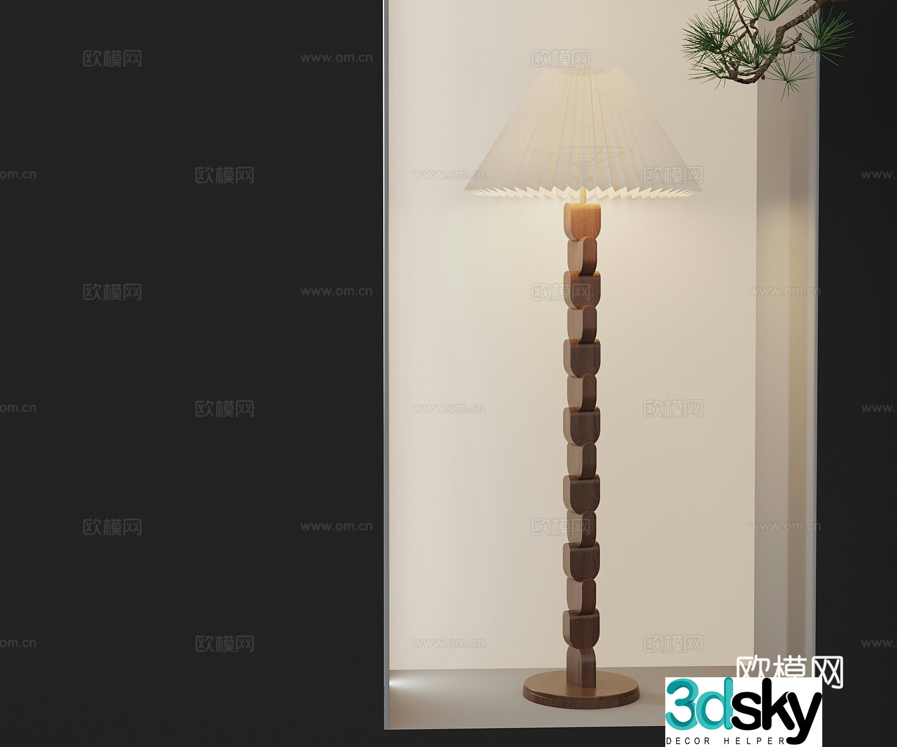 Middle-aged floor lamp 3d model