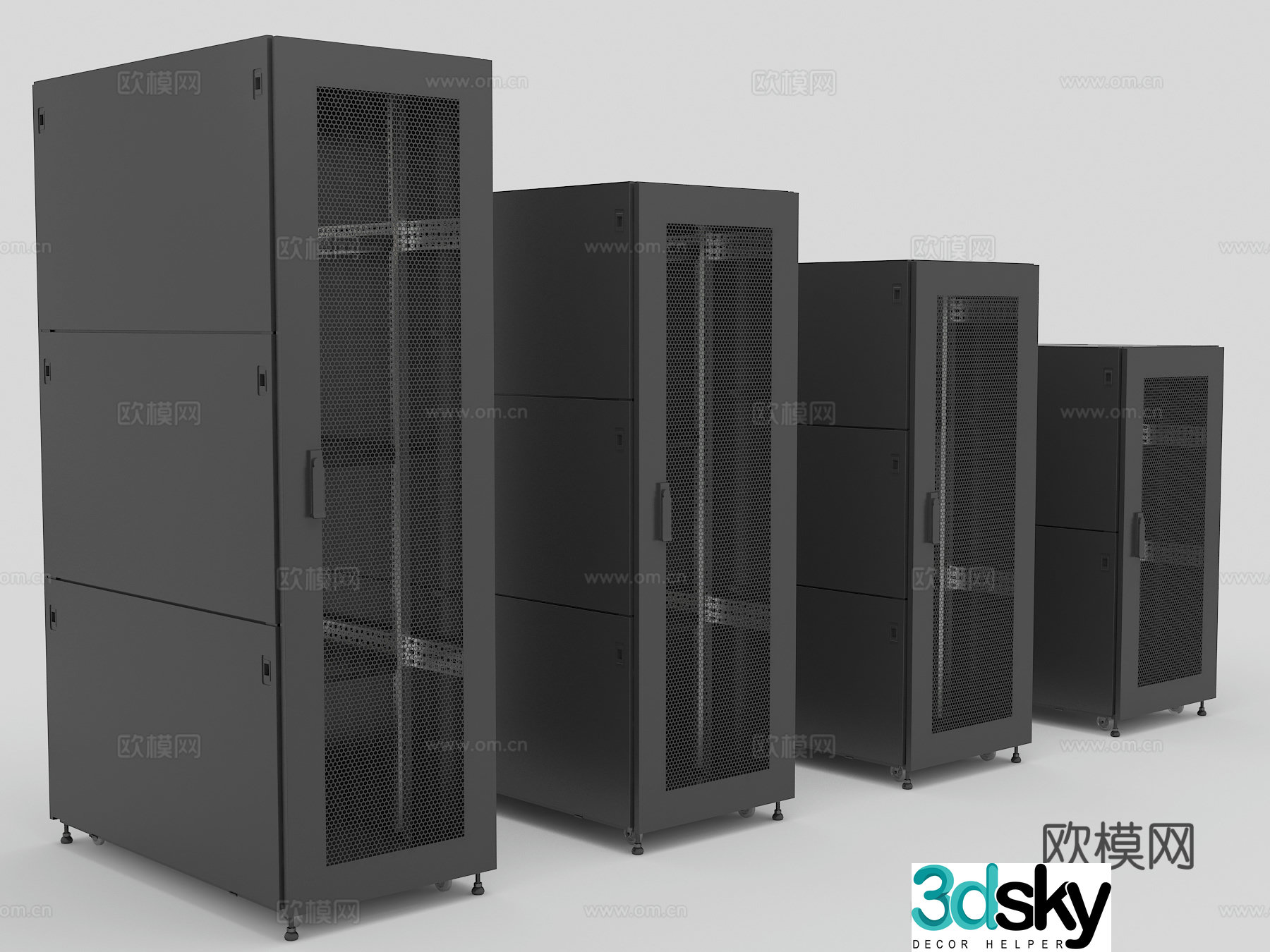 network cabinet network server cabinet white network cabinet black network cabinet server 3d model