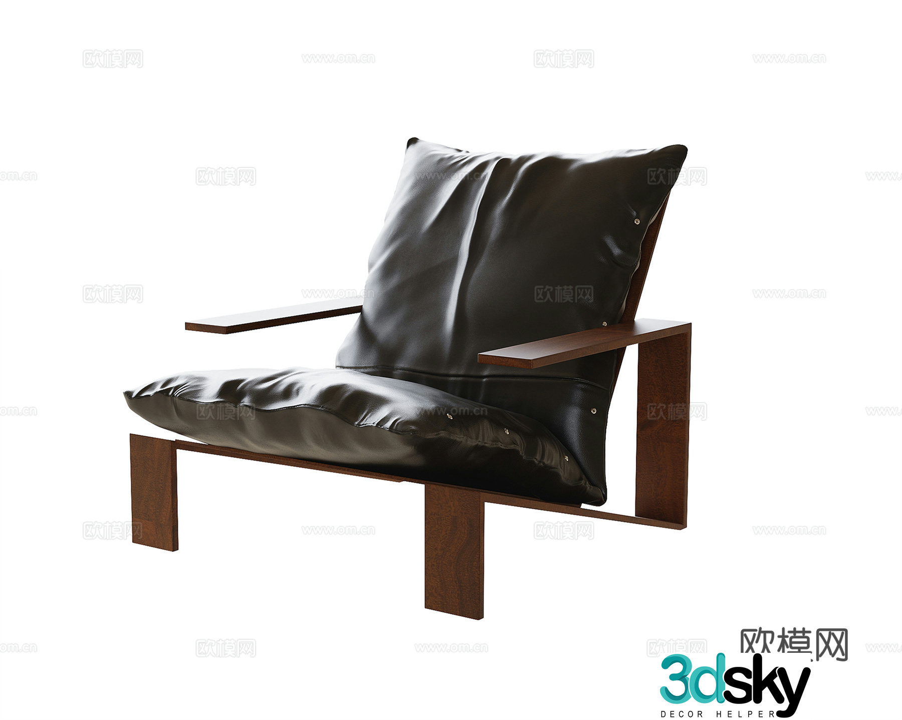 Modern casual chair single chair 3d model