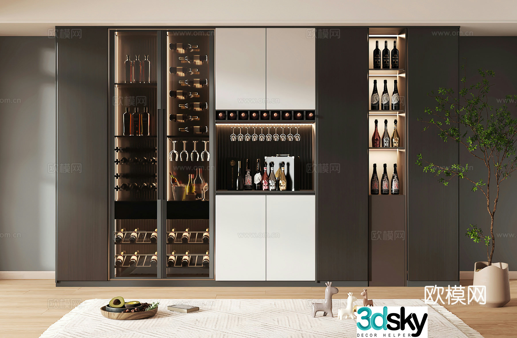 Wine cabinet design Wine cabinet red wine cabinet bar wine cabinet partition wine cabinet 3D model