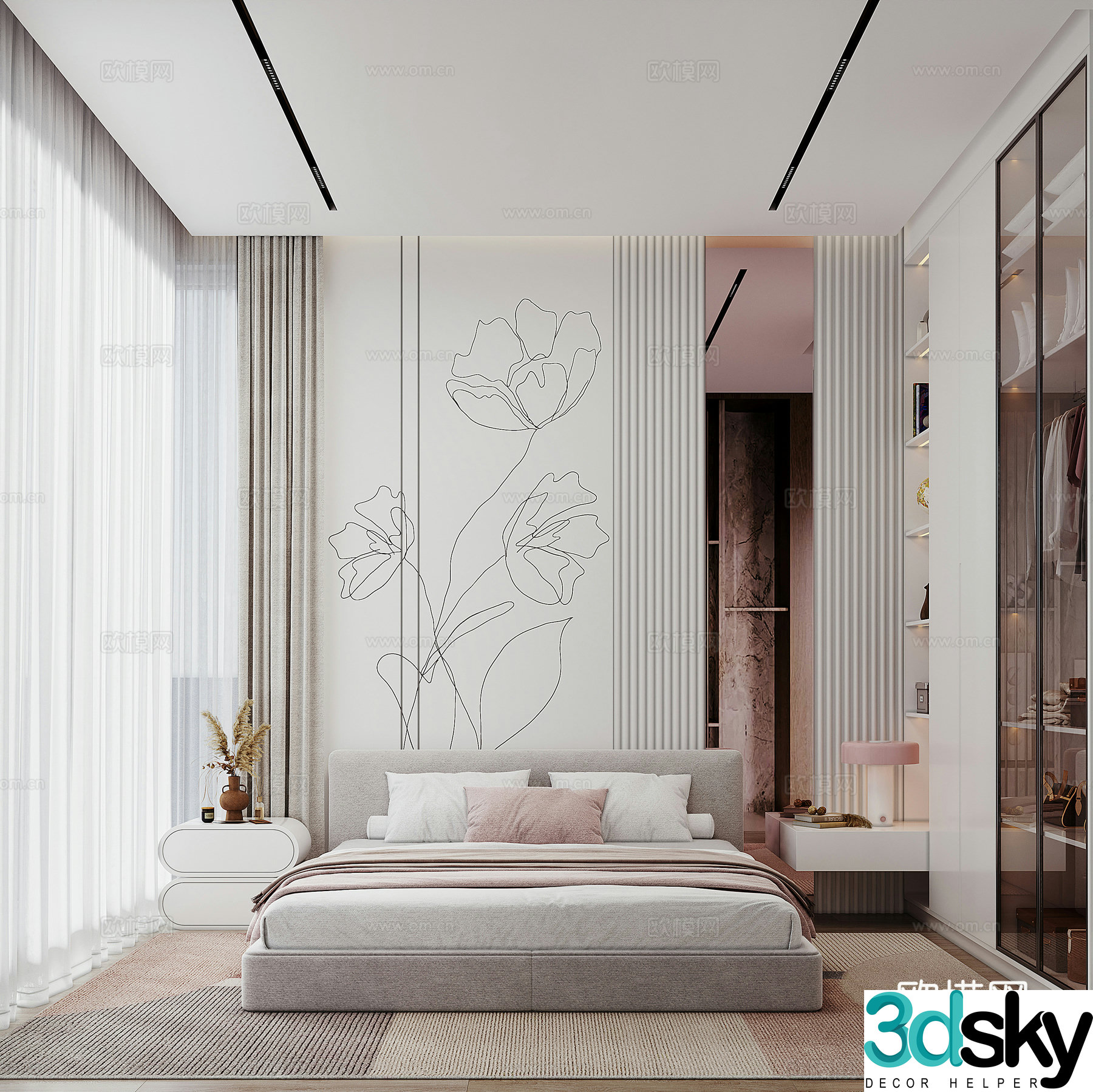 Milf room woman room bedroom light luxury bedroom 3d model