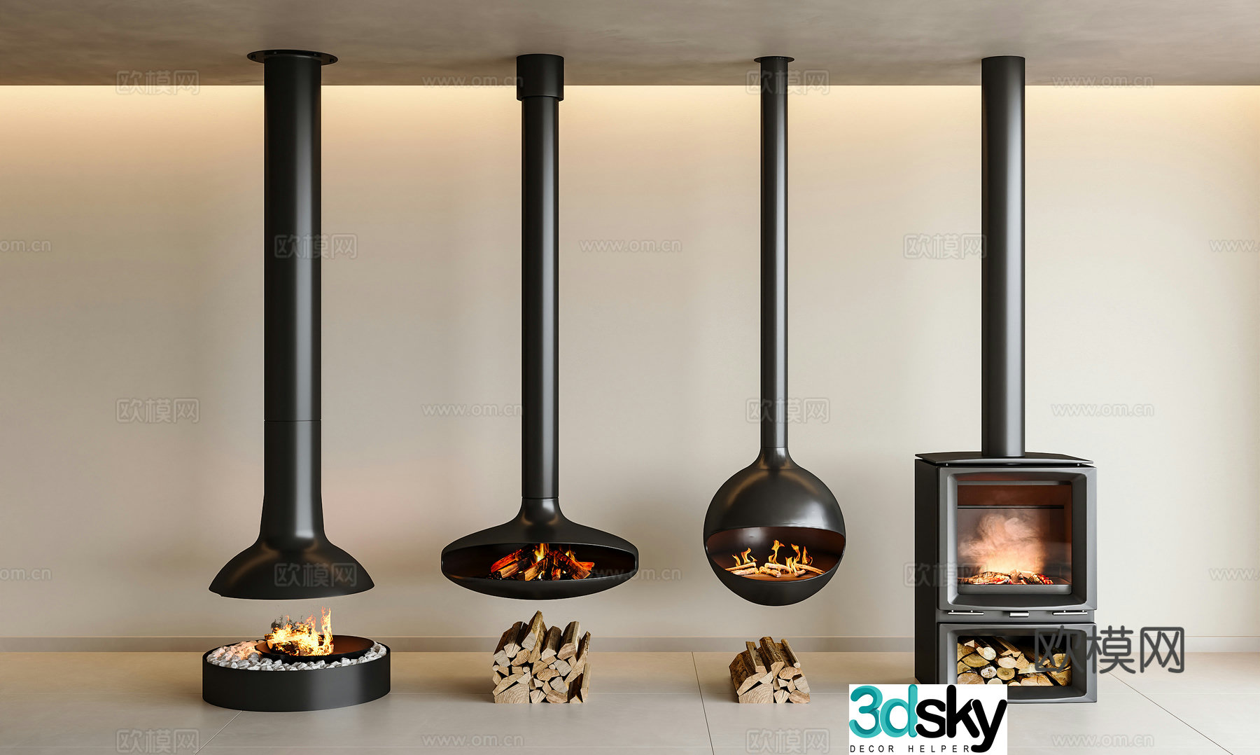 Modern fireplace fireplace decorative fireplace stove hanging fireplace fireplace fireplace 3d model