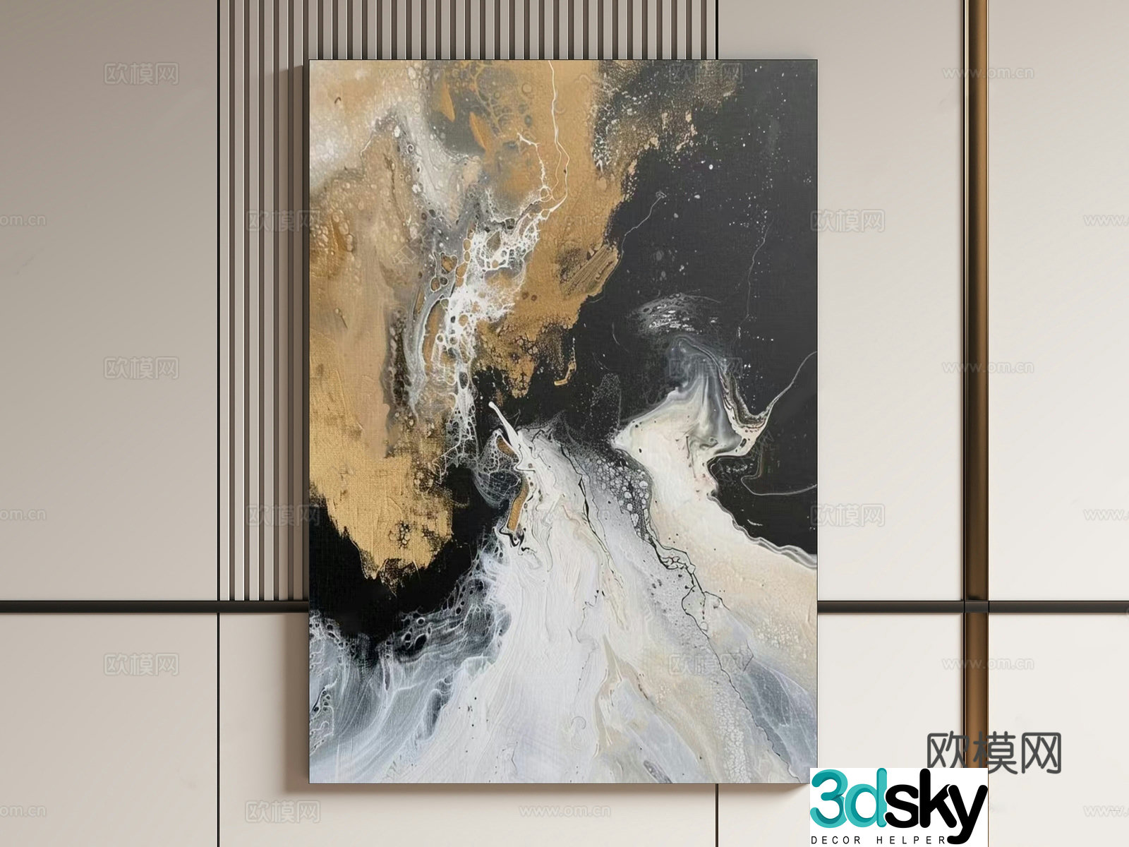 Modern light luxury hanging paintings_Portrait hanging paintings_Office hanging paintings_Living room hanging paintings_Tea room hanging paintings_Reading room 3D model