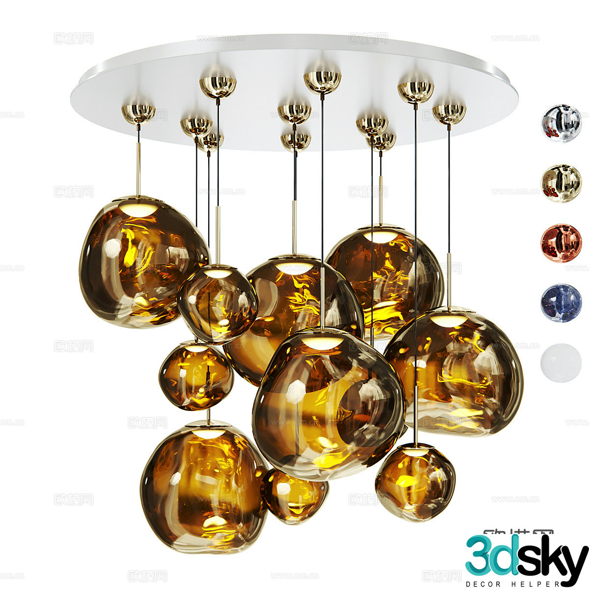 Modern Italian bubble decorative chandelier 3d model
