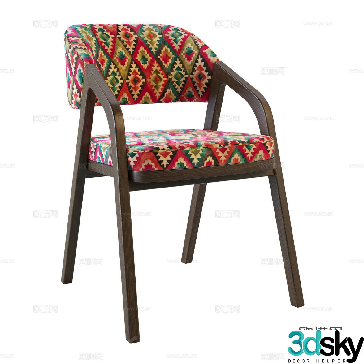 New Chinese style fabric chair 3D model