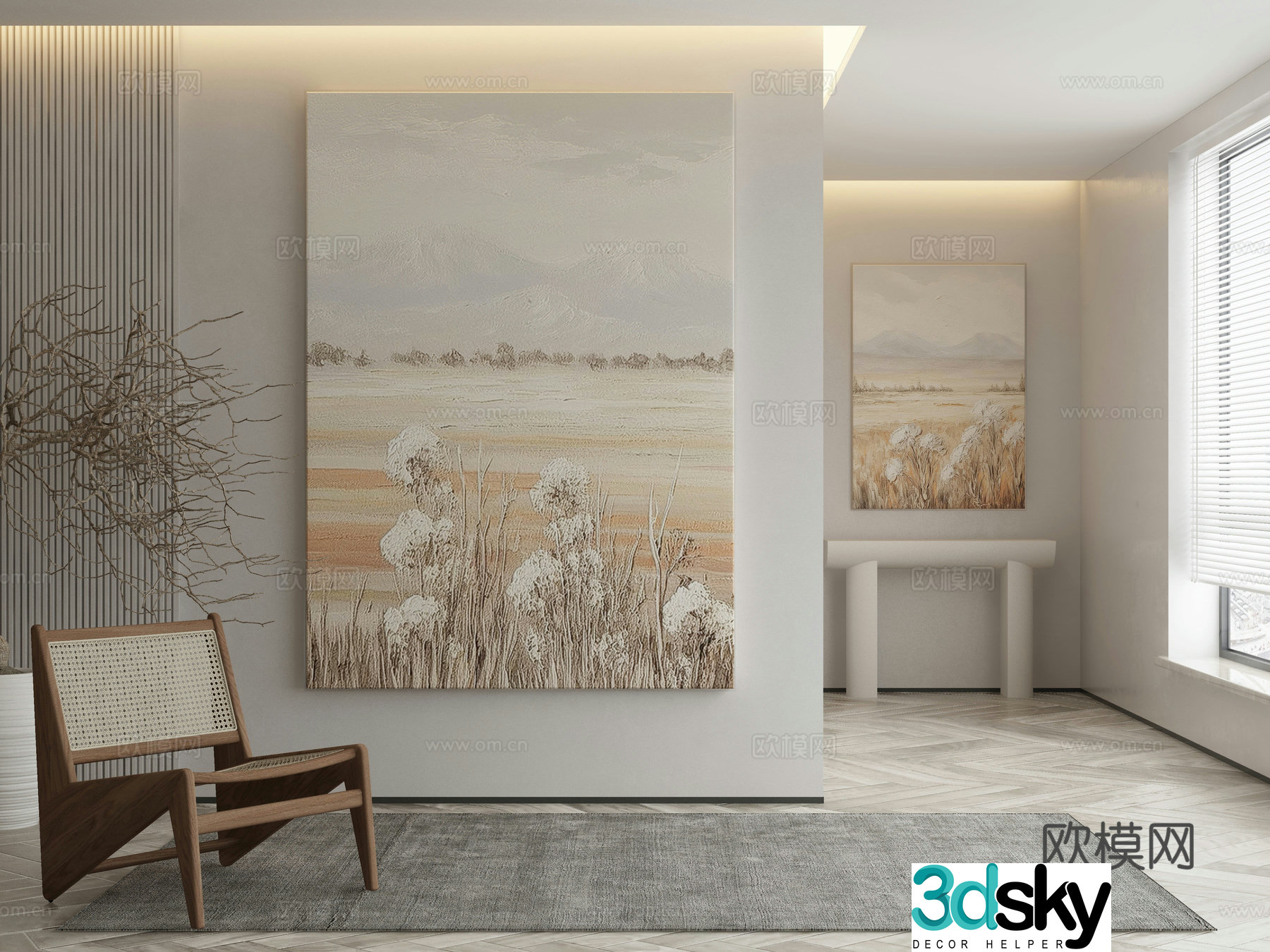 Modern Wasabi Hanging Painting Oil Painting 3D Model