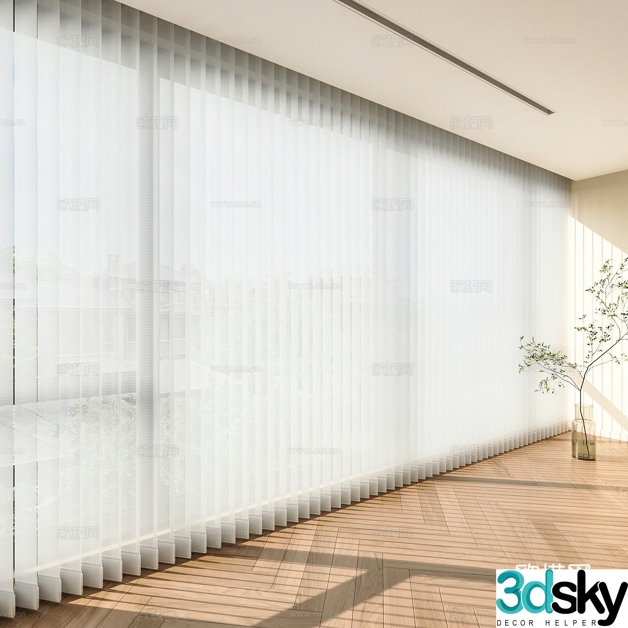 Modern simple dream curtains Dream curtains Venetian curtains Electric curtains Track curtains Curtains 3D model