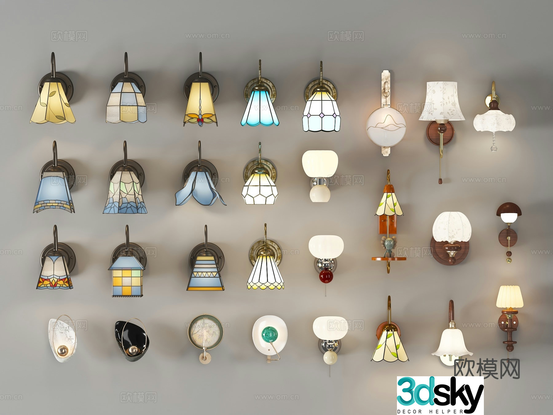 Modern wall lamp light house cream wall lamp wall lamp master bedroom pumpkin master bedroom simple children room lighting TV 3d model
