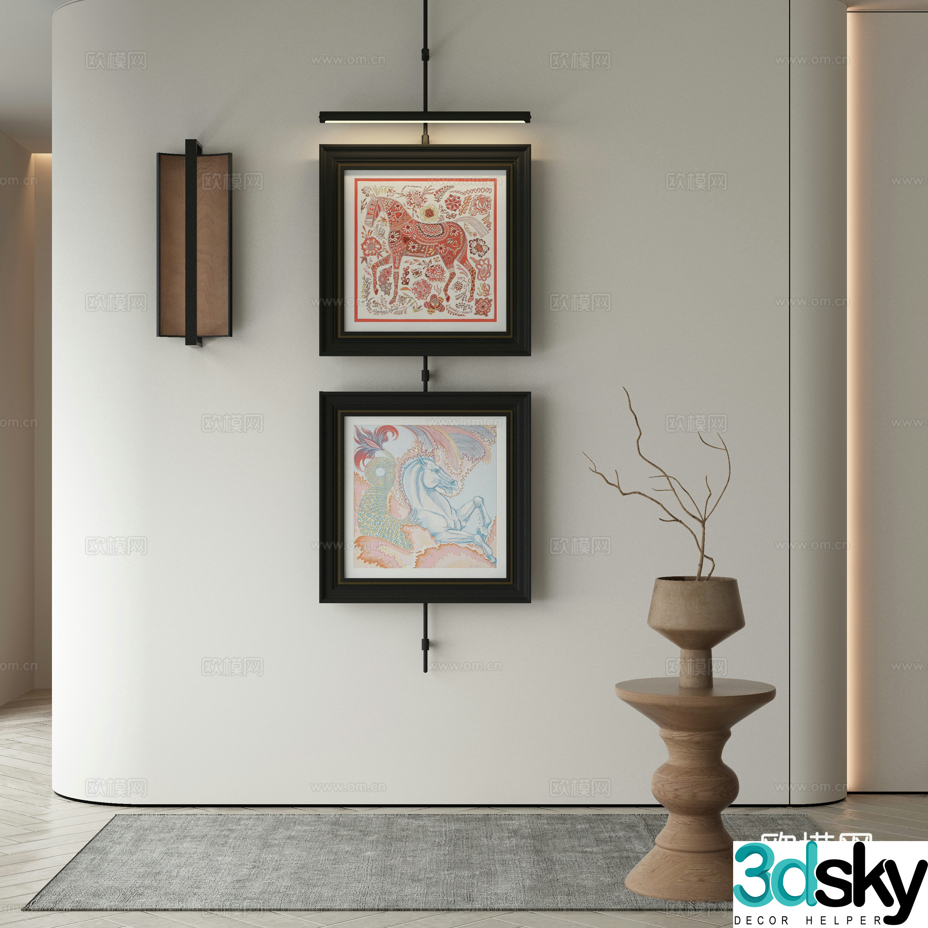 Modern Wasabi Hanging Painting Oil Painting 3D Model