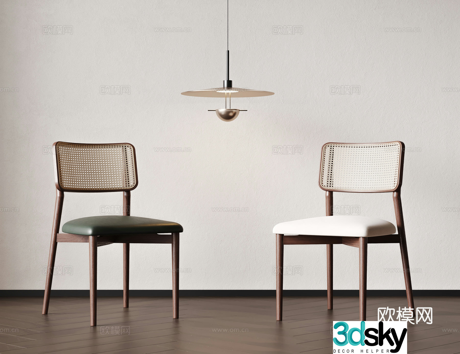 Middle-aged solid single chair dining chair book chair 3d model