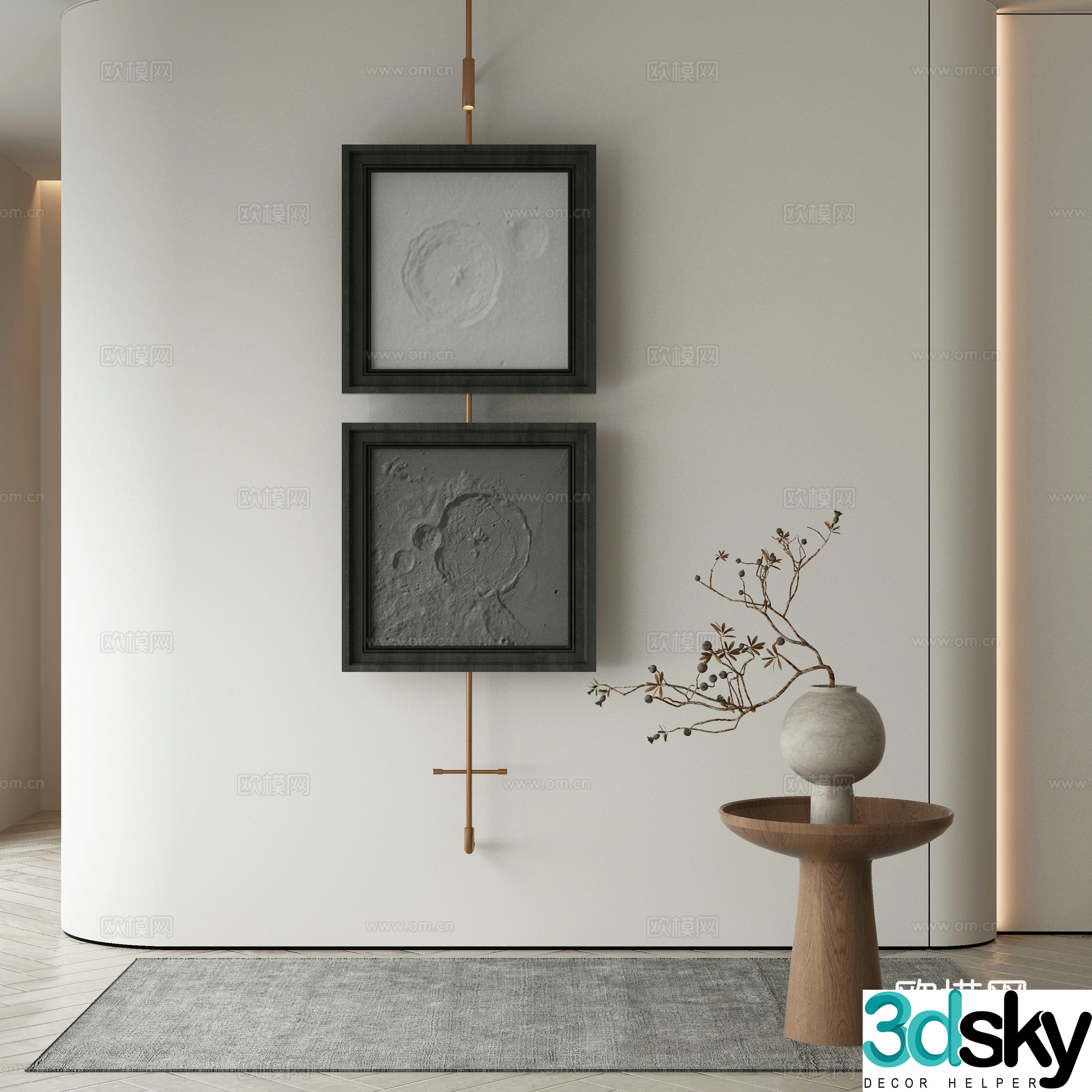Modern Wasabi Hanging Painting Oil Painting 3D Model