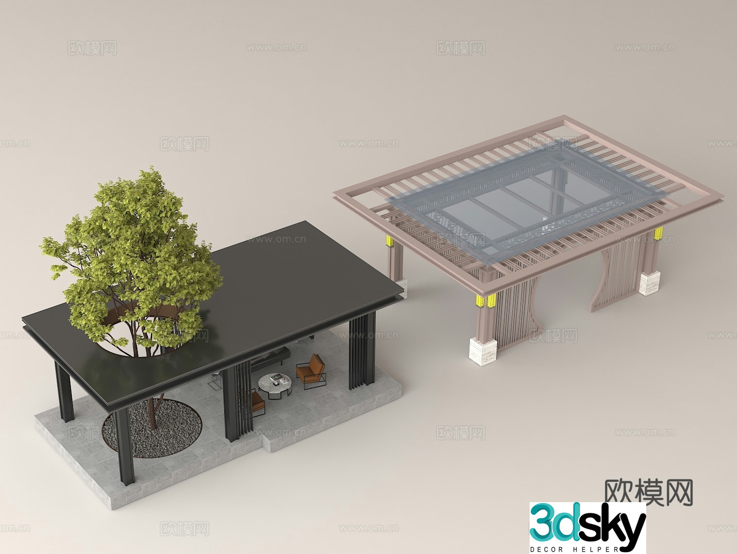 Outdoor Landscape Garden Design Landscape Pavilion Modern Architecture Outdoor Recreation Area Garden Facilities 3D Model