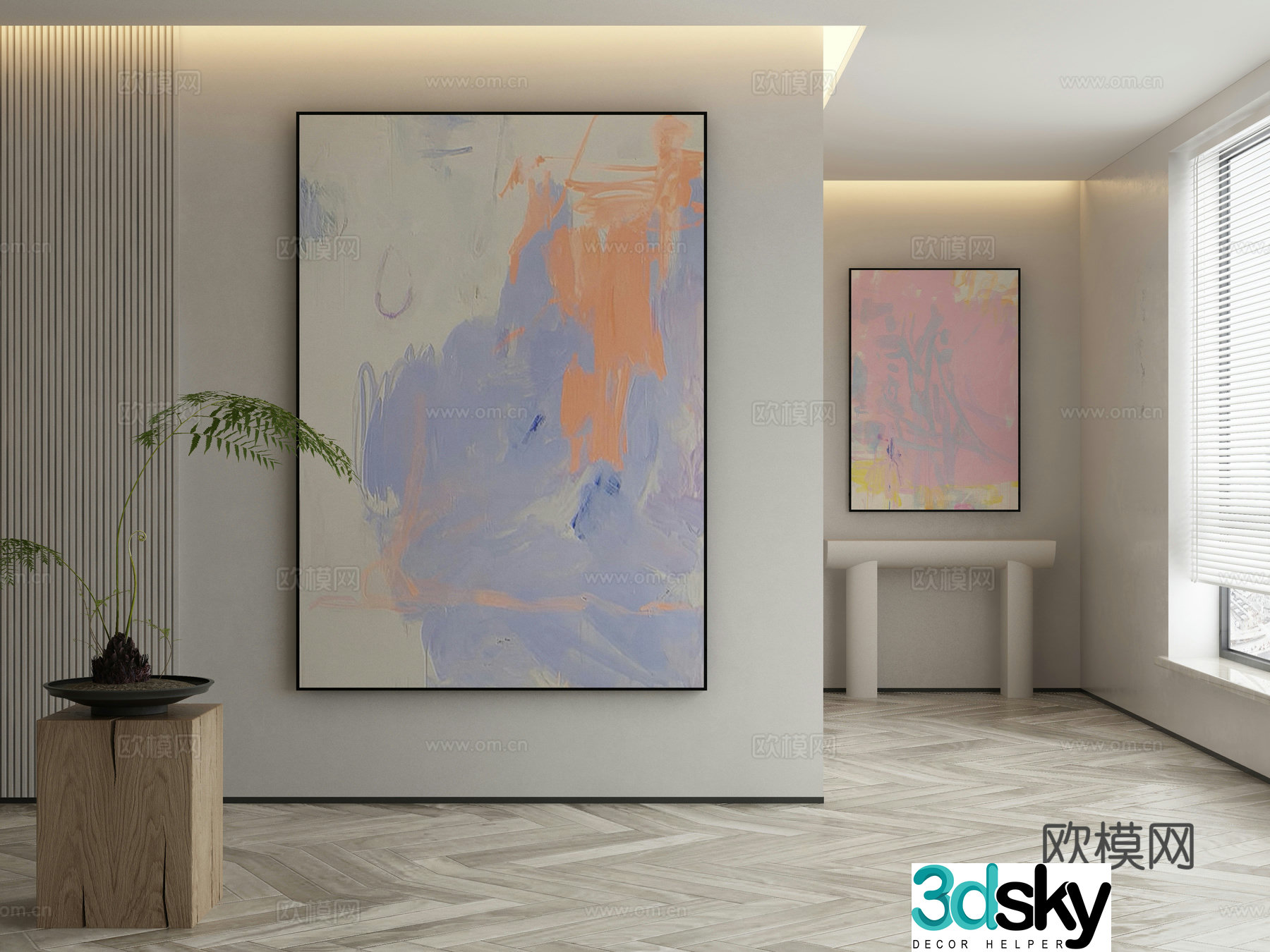 Modern Wasabi Hanging Painting Oil Painting 3D Model