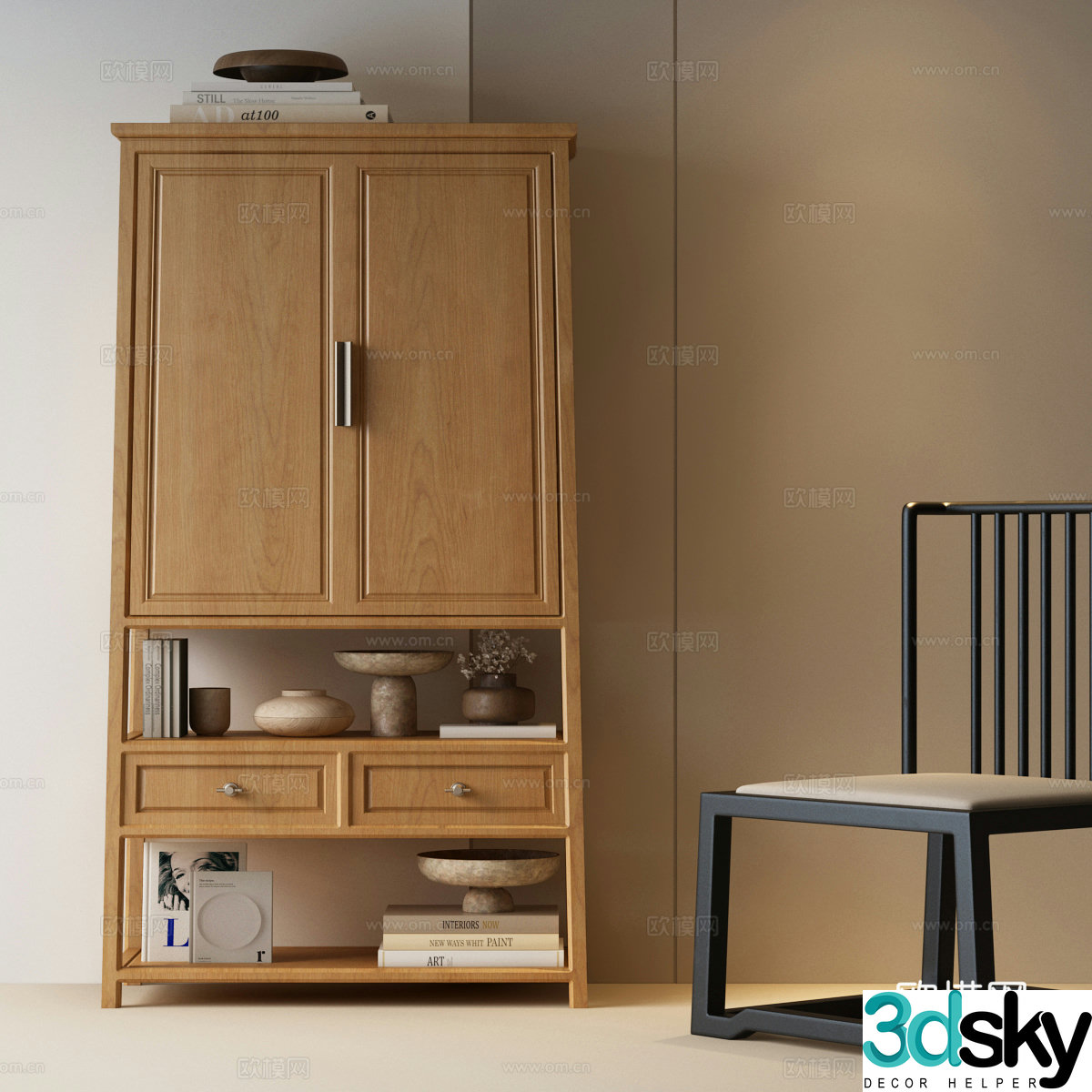 New Chinese style storage cabinet New Chinese style leisure chair New Chinese style side cabinet New Chinese style entrance cabinet New Chinese style 3D model
