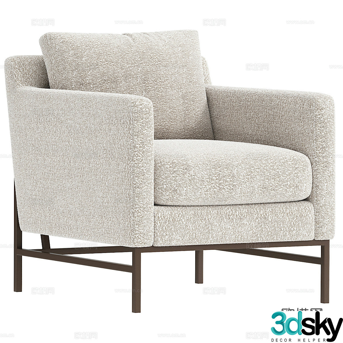 Modern fabric armchair 3d model