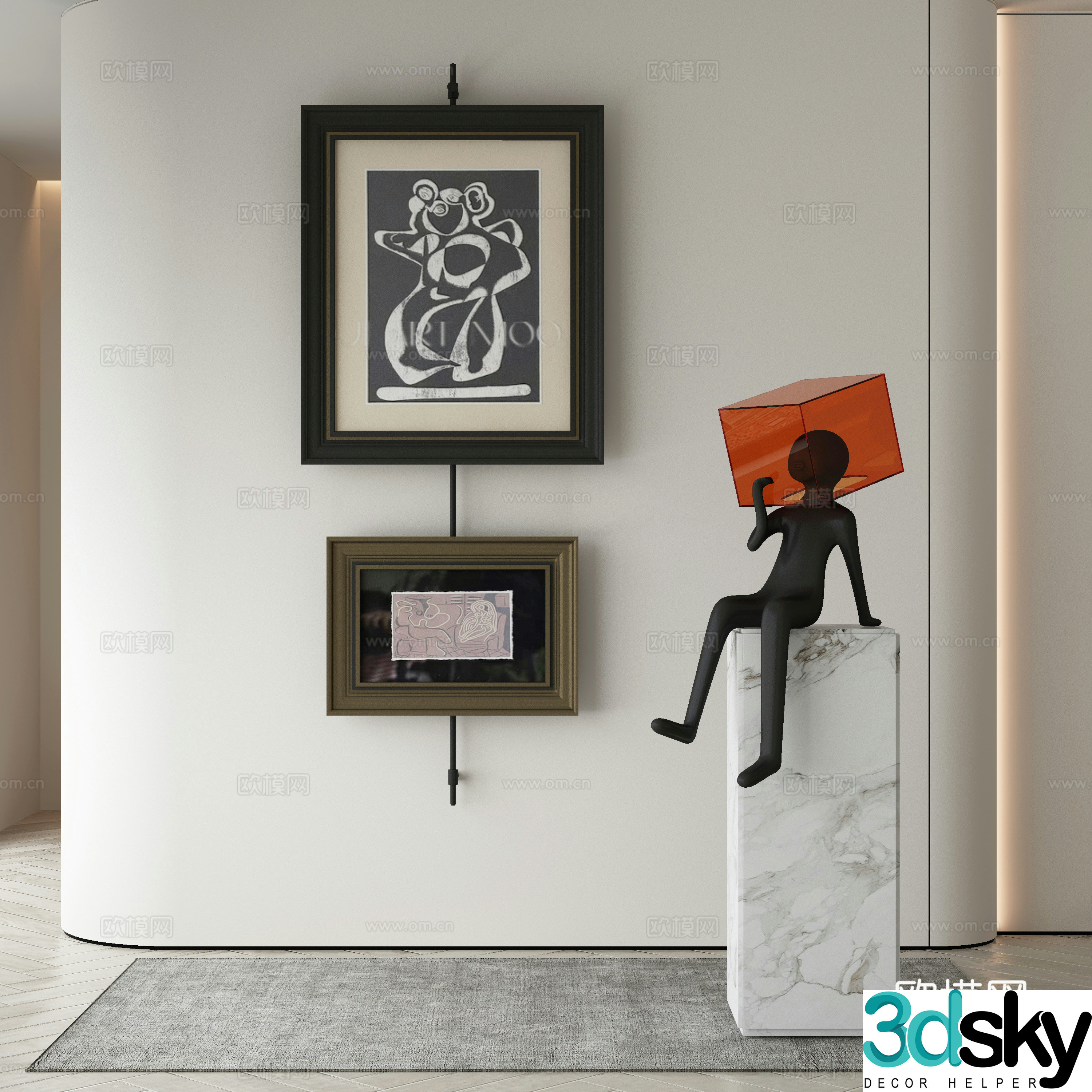 Modern Wasabi Hanging Painting Oil Painting 3D Model