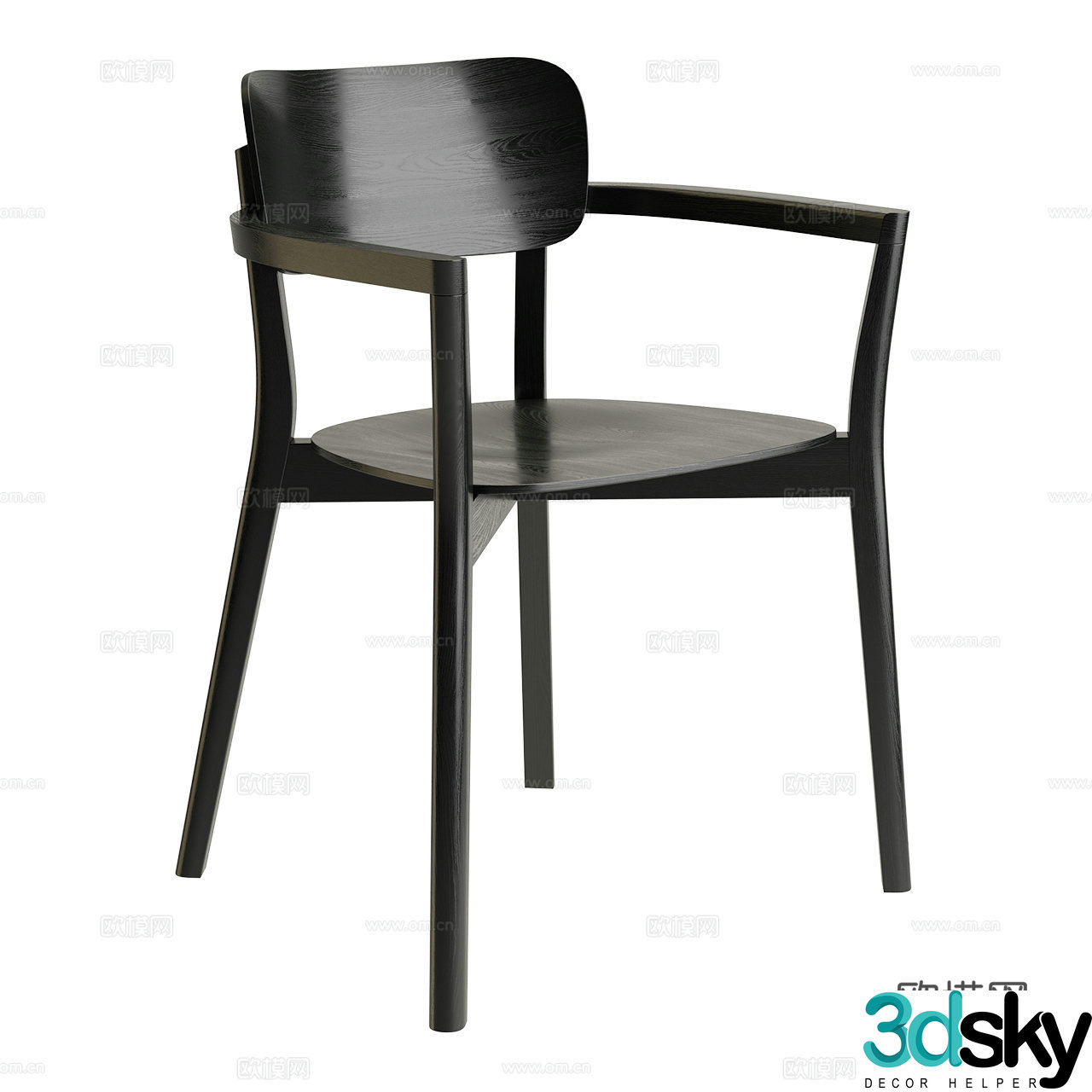 Horgenglarus Classic Single Chair Solid Wood Single Chair Dining Chair Armchair 3D Model
