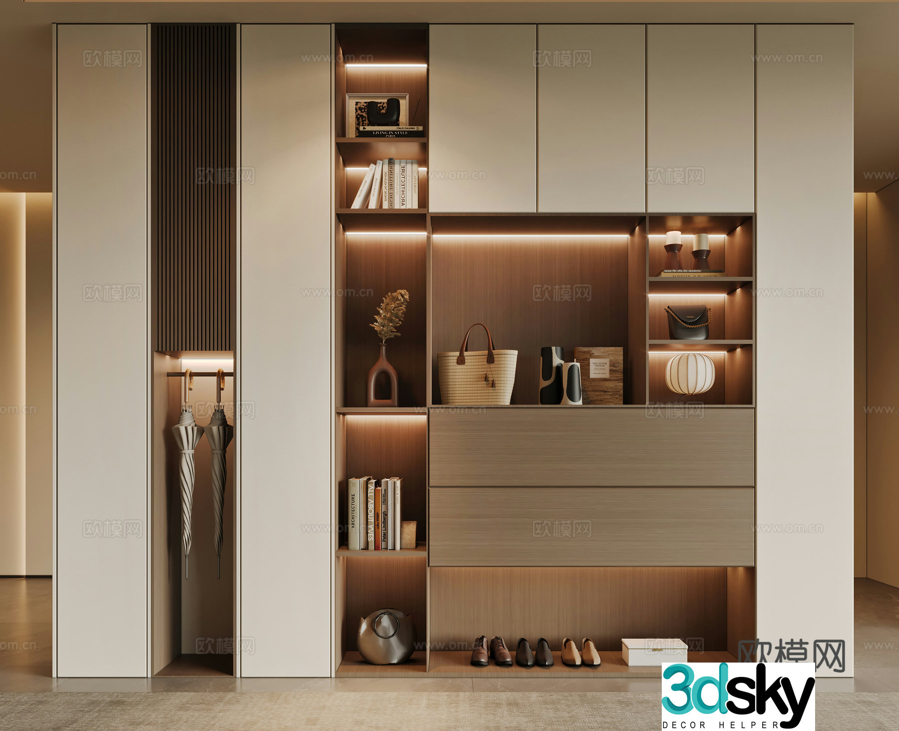 Modern shoe cabinet 3d model