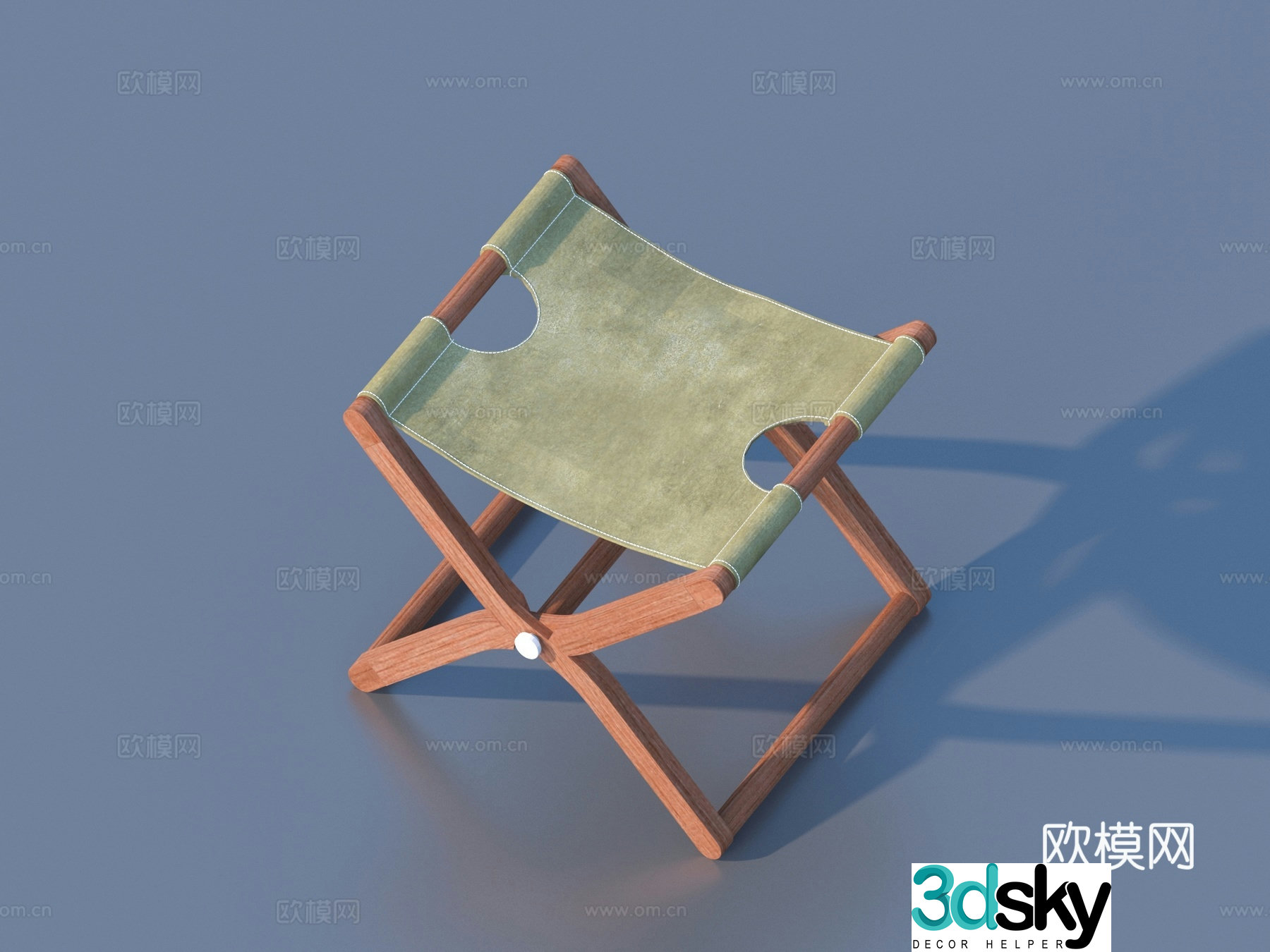 Mastoon stool stool foldable solid wood stool 3d model