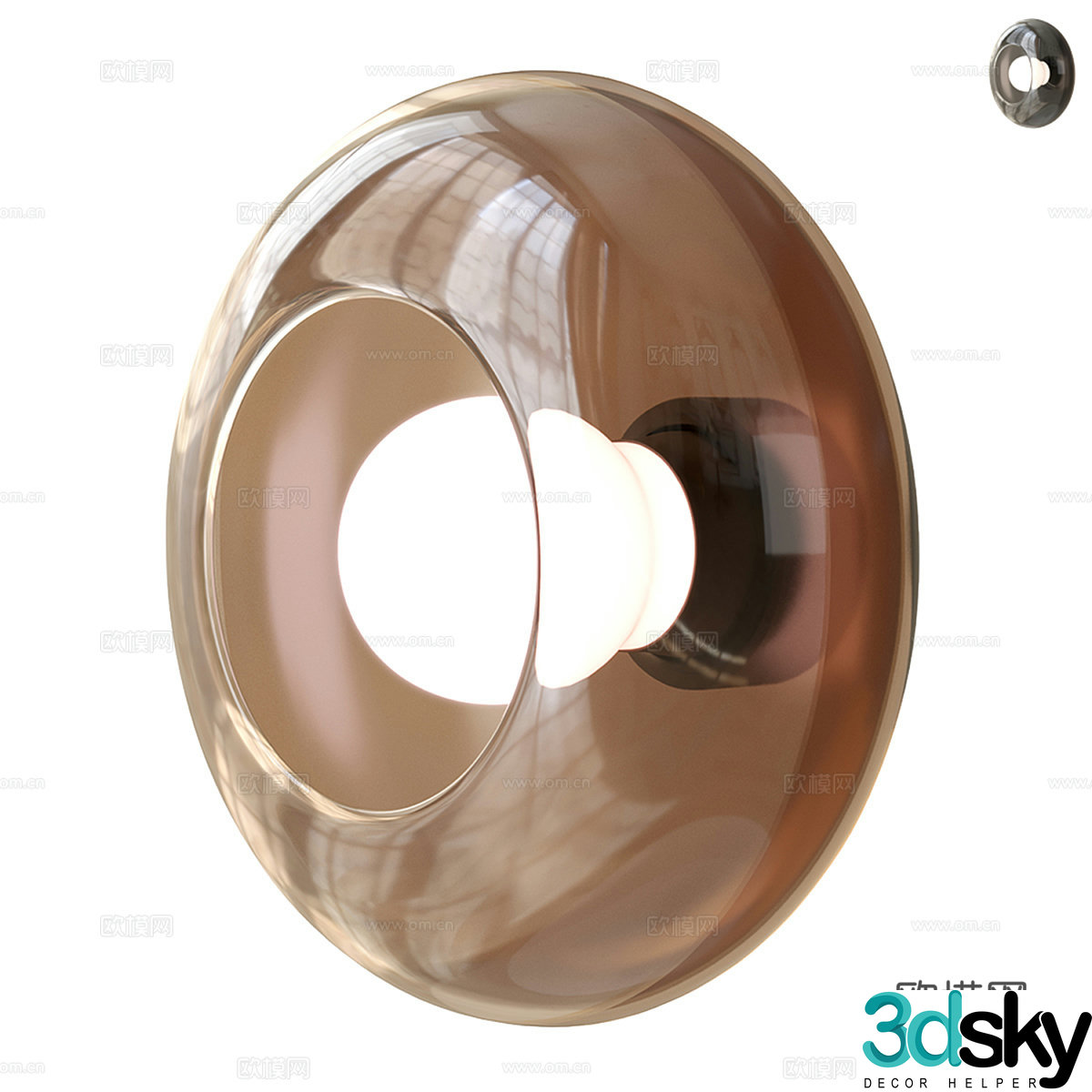 Modern Italian round glass wall lamp 3d model