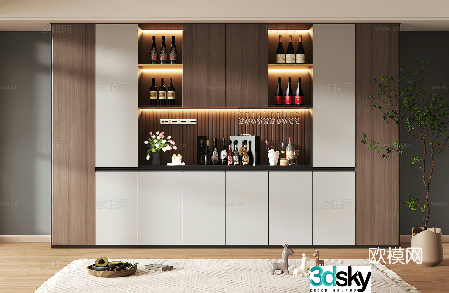 Wine cabinet design Wine cabinet red wine cabinet bar wine cabinet partition wine cabinet 3D model