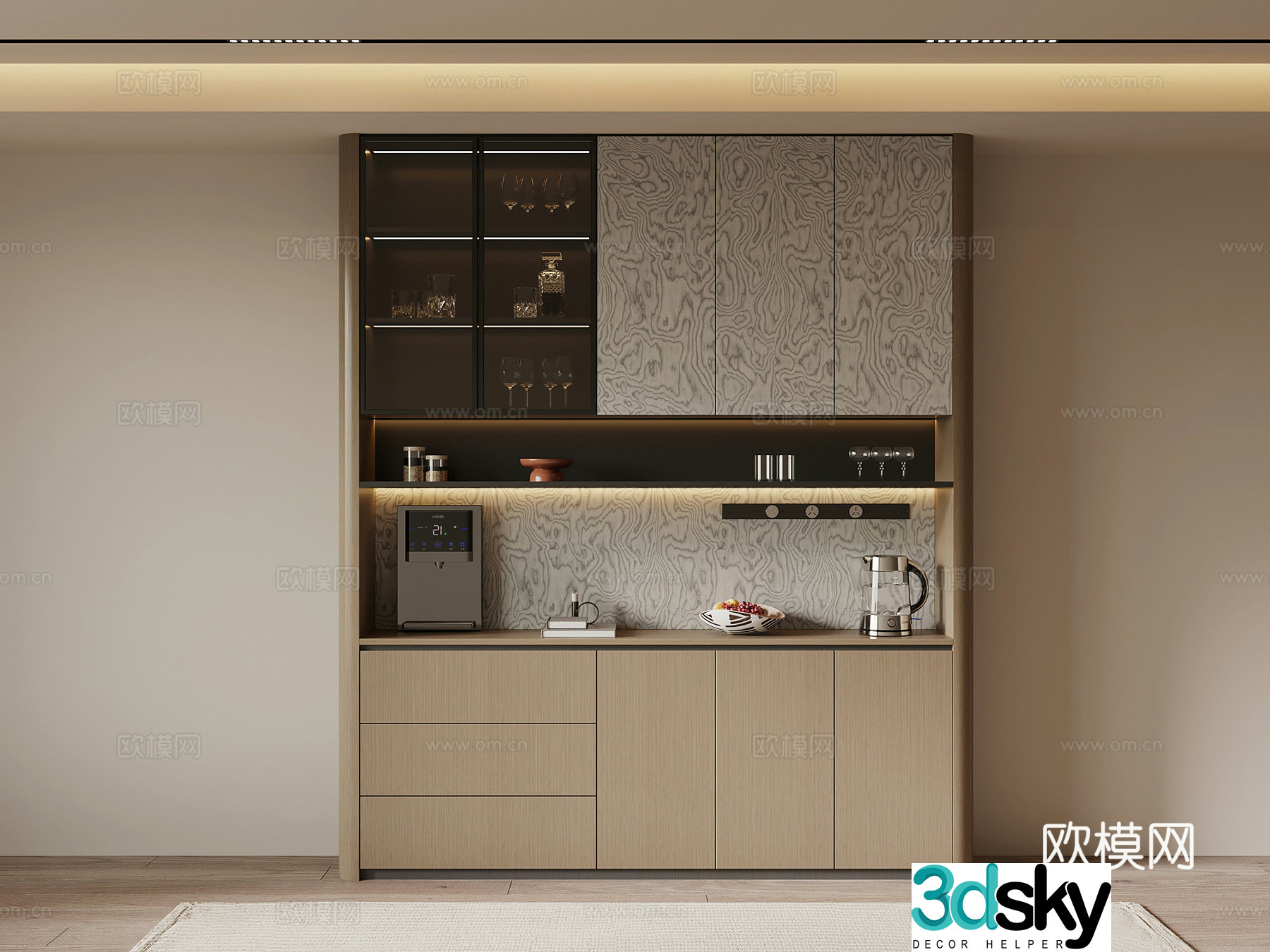 Modern Italian wine cabinet sideboard 3D model