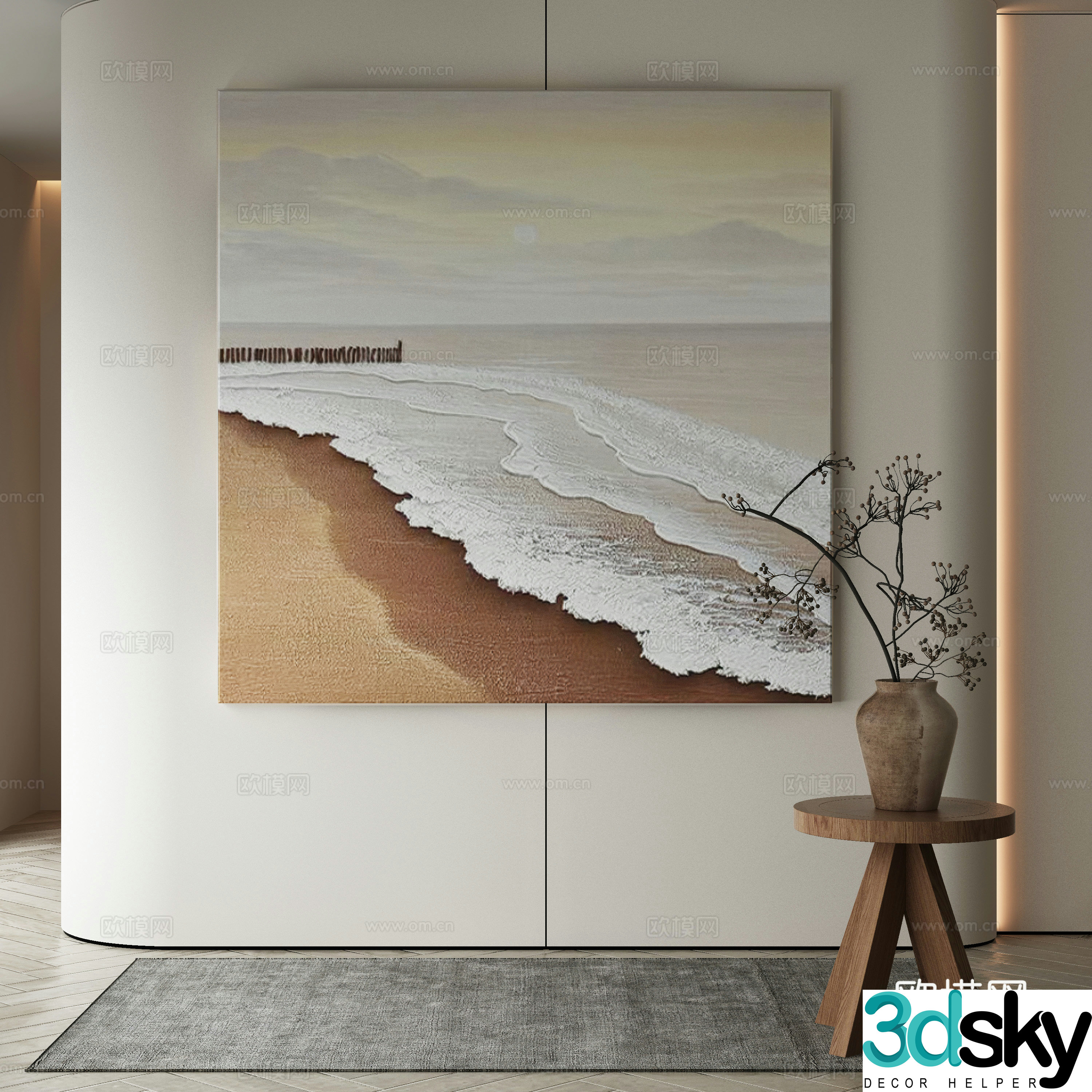 Modern Wasabi Hanging Painting Oil Painting 3D Model