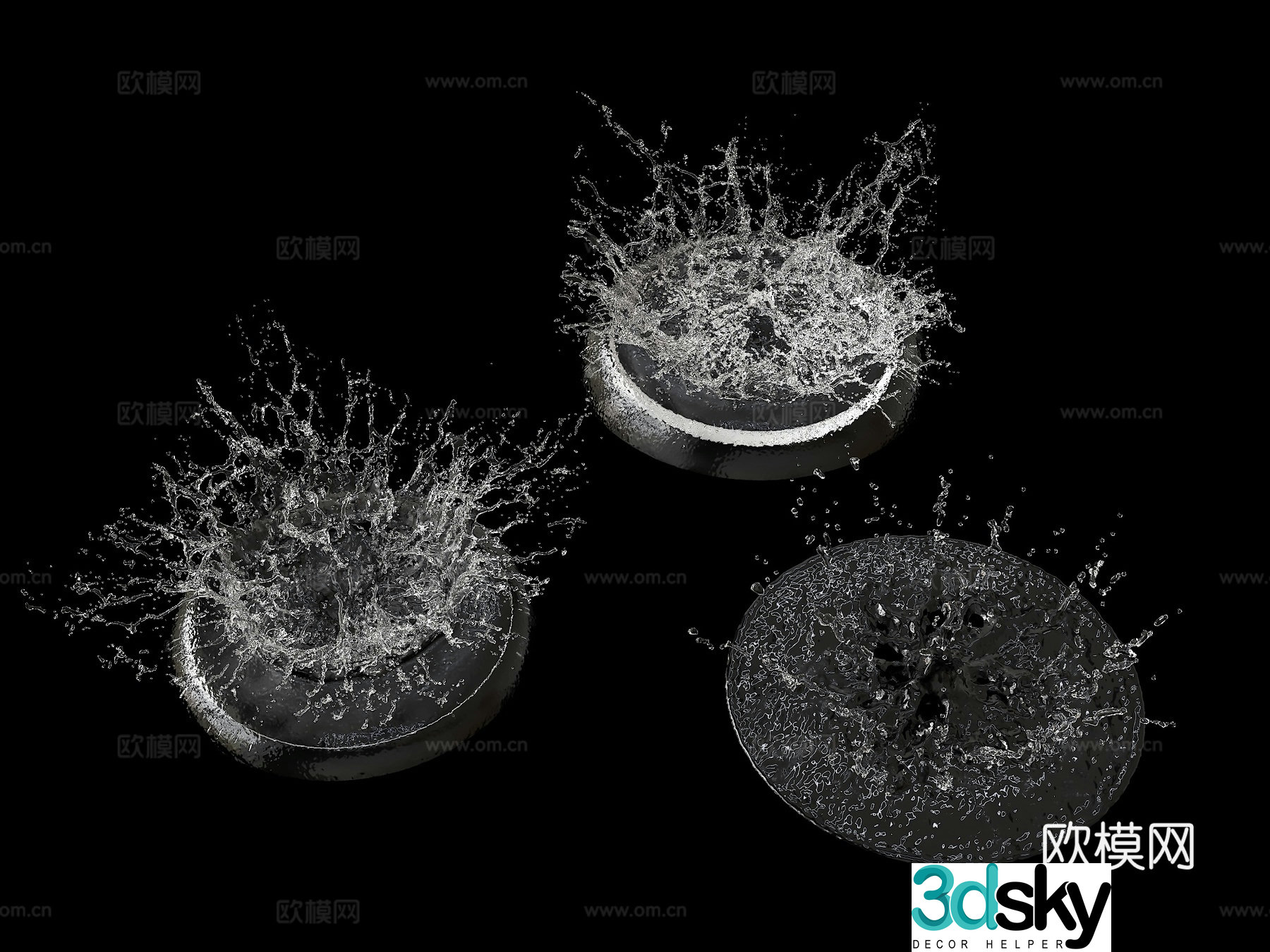 Splash Splash Liquid Splash Ball Drops into the Water 3D Model