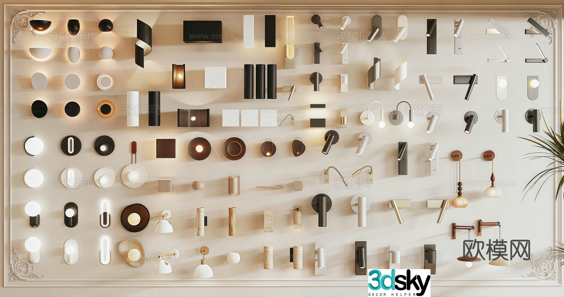 Bedroom wall light background wall light decorative wall light 3d model