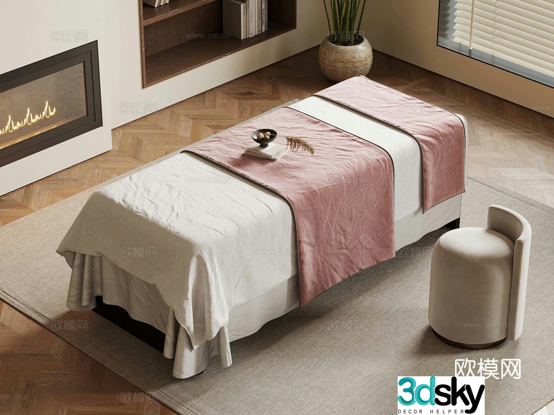 Modern massage bed beauty bed 3d model