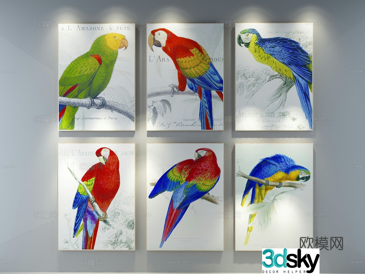 New Chinese style decorative hanging painting 3D model