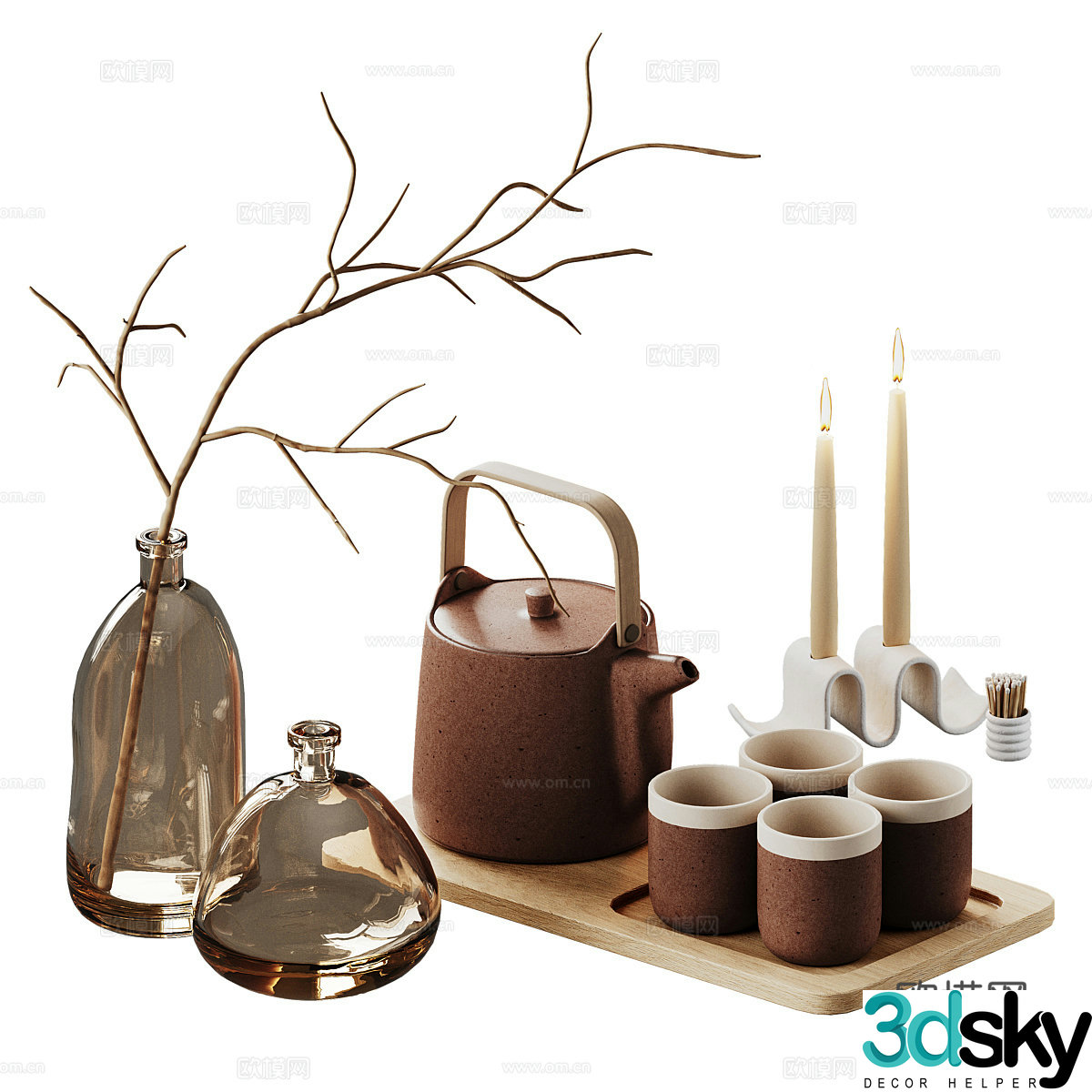 New Chinese tea set combination 3D model