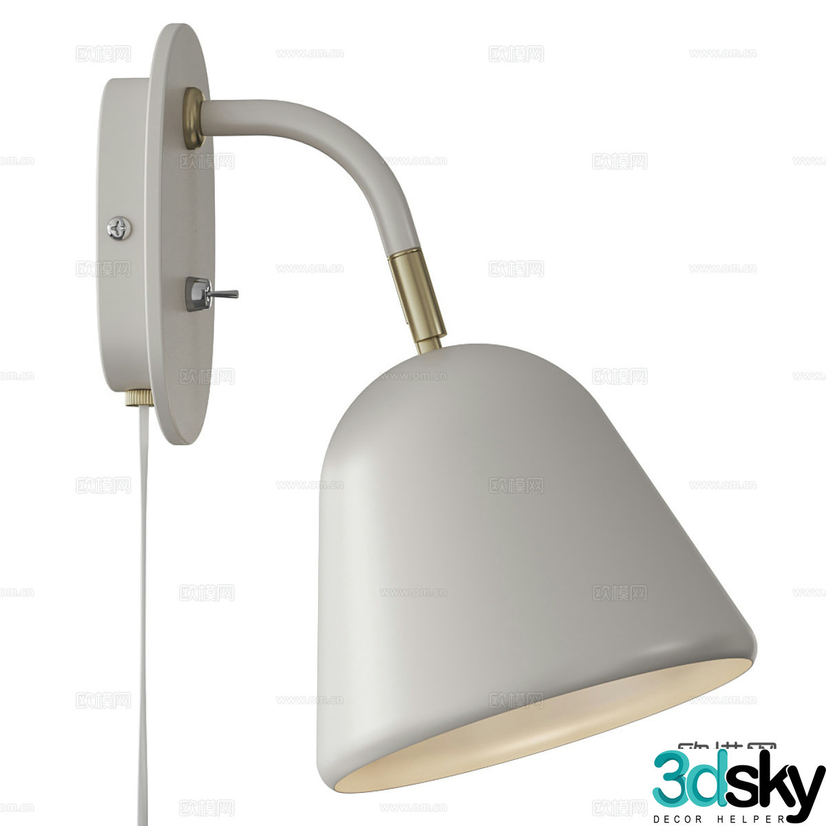 Modern creamy style children’s wall lamp 3d model