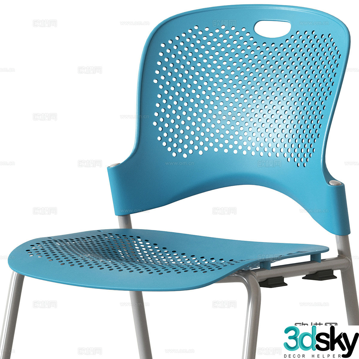 Wheeled office chair training chair 3d model
