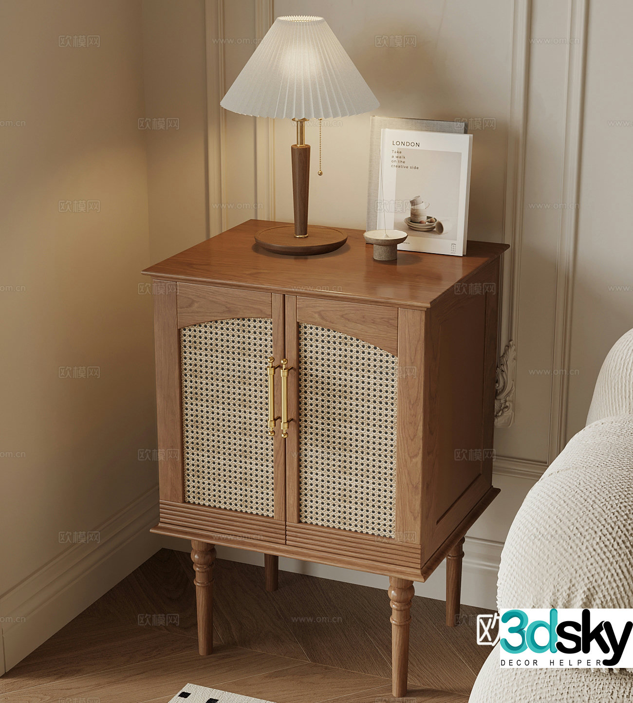 Side cabinet French medieval style side cabinet porch cabinet 3D model