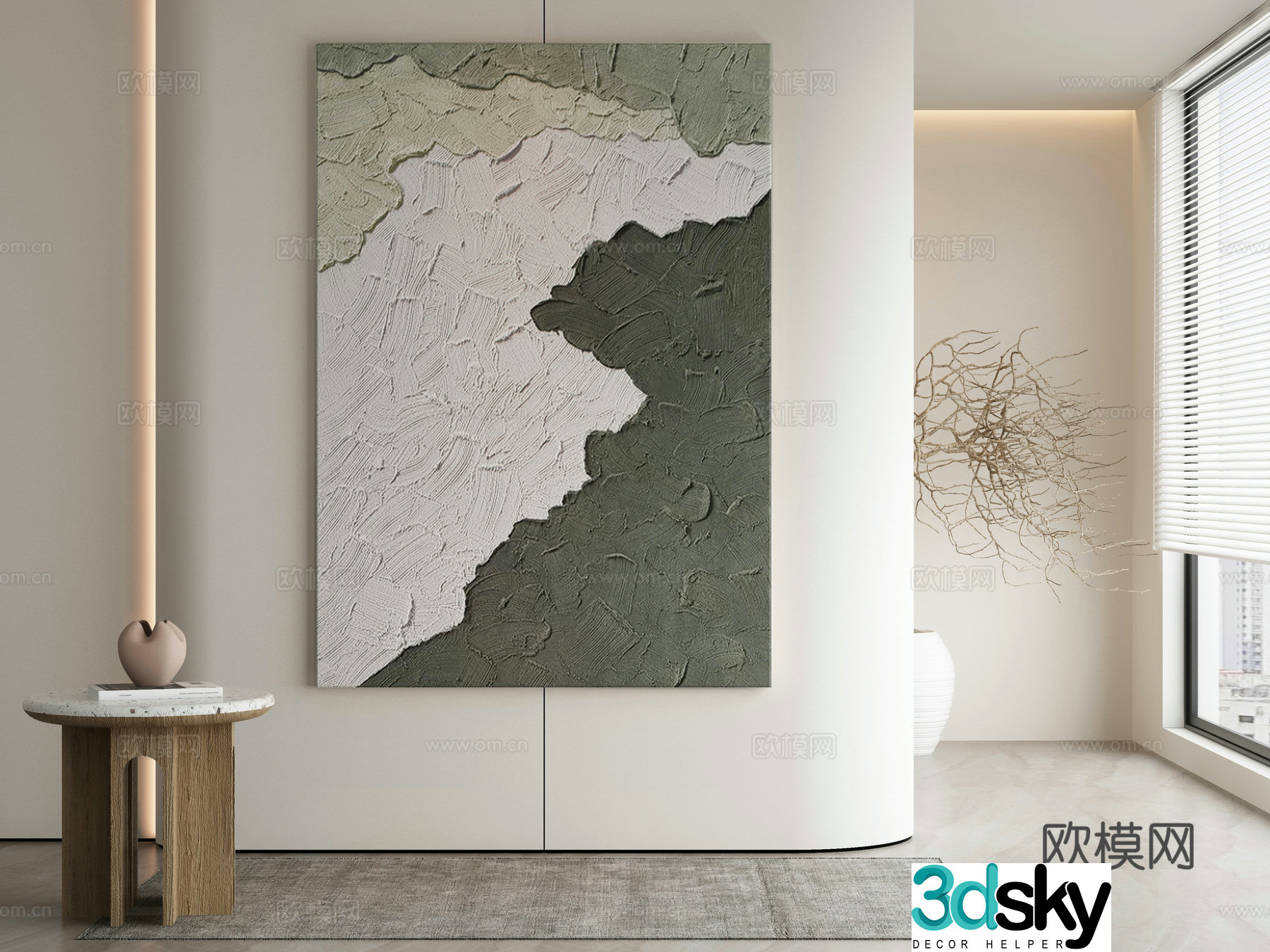 Modern Wasabi Hanging Painting Oil Painting 3D Model