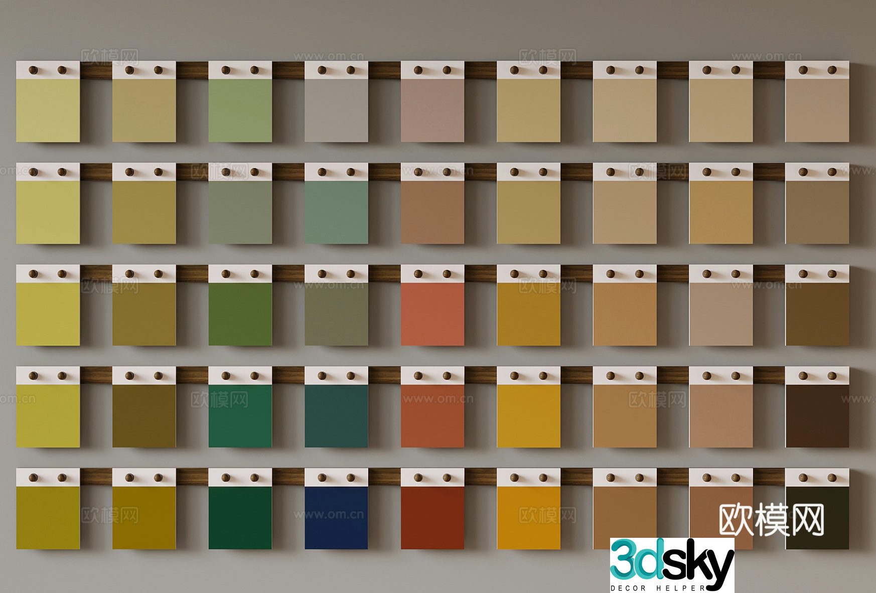 Color card latex paint swatch 3d model