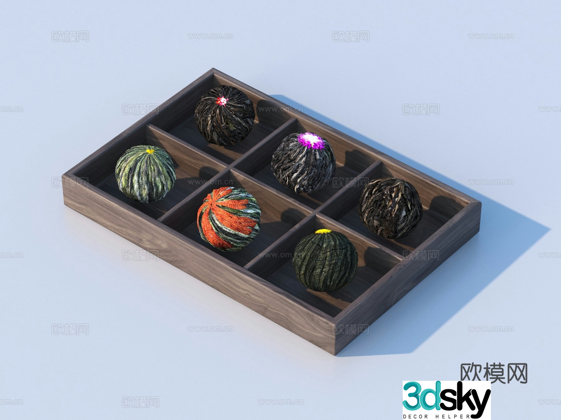 tray tea leaves 3d model