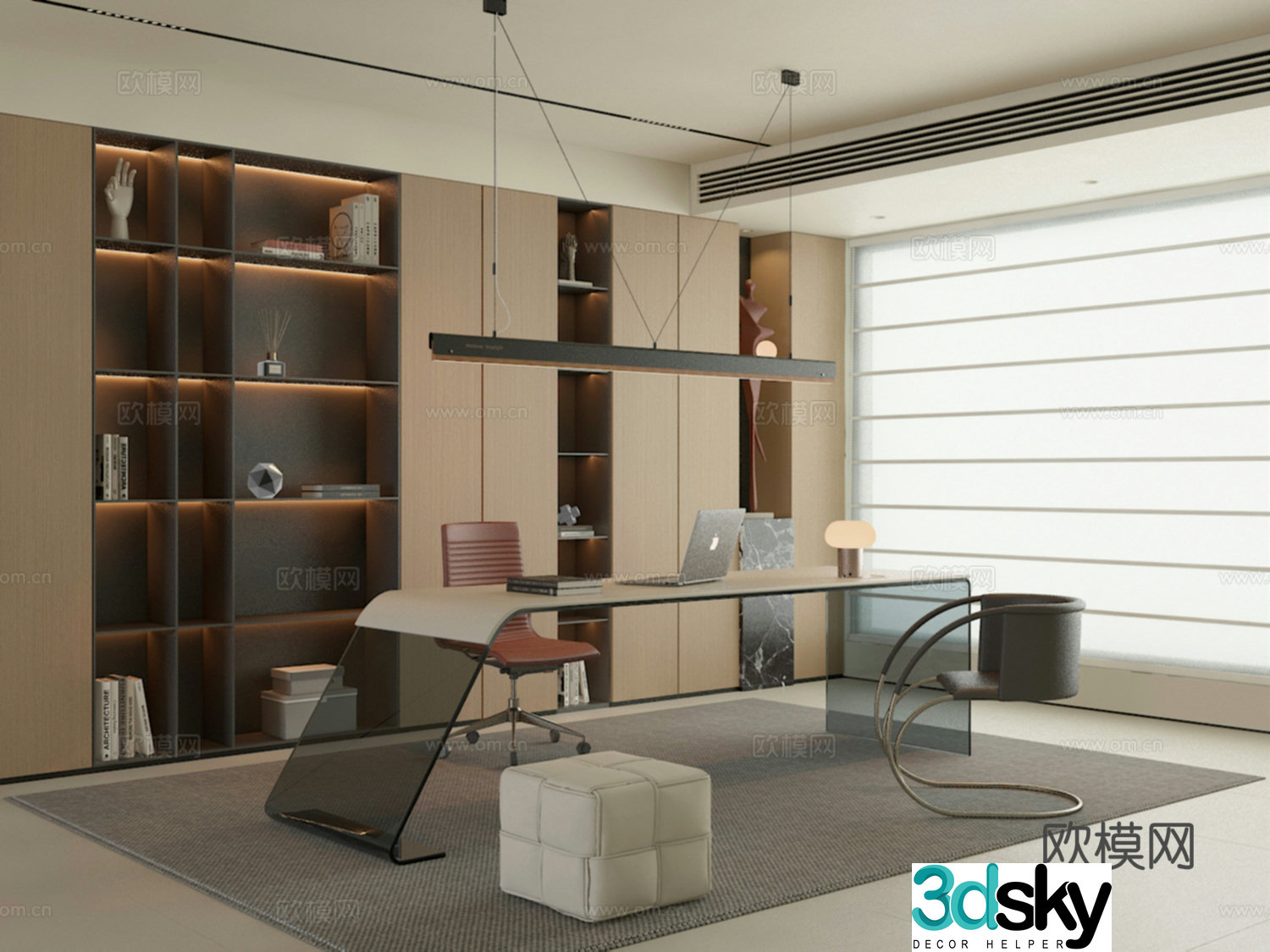 Study room 3d model