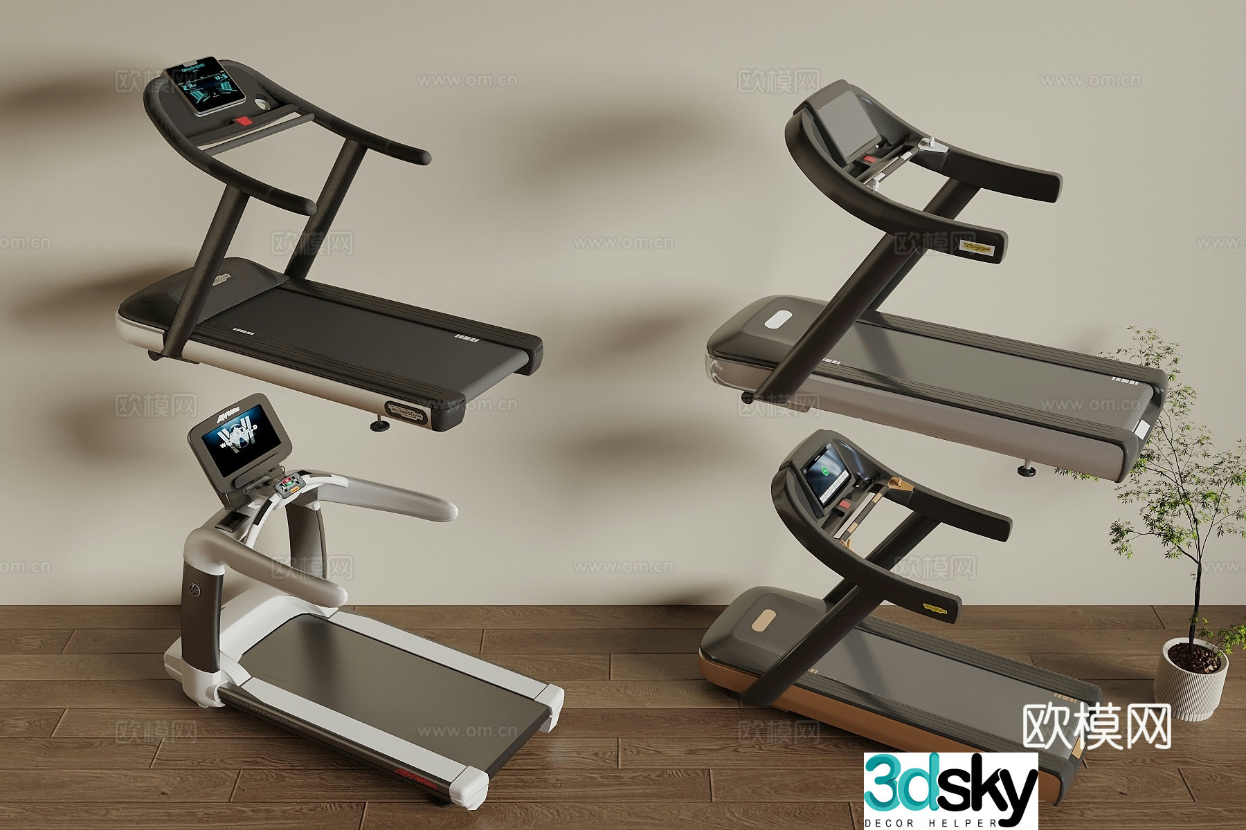 fitness equipment sports equipment treadmill 3d model