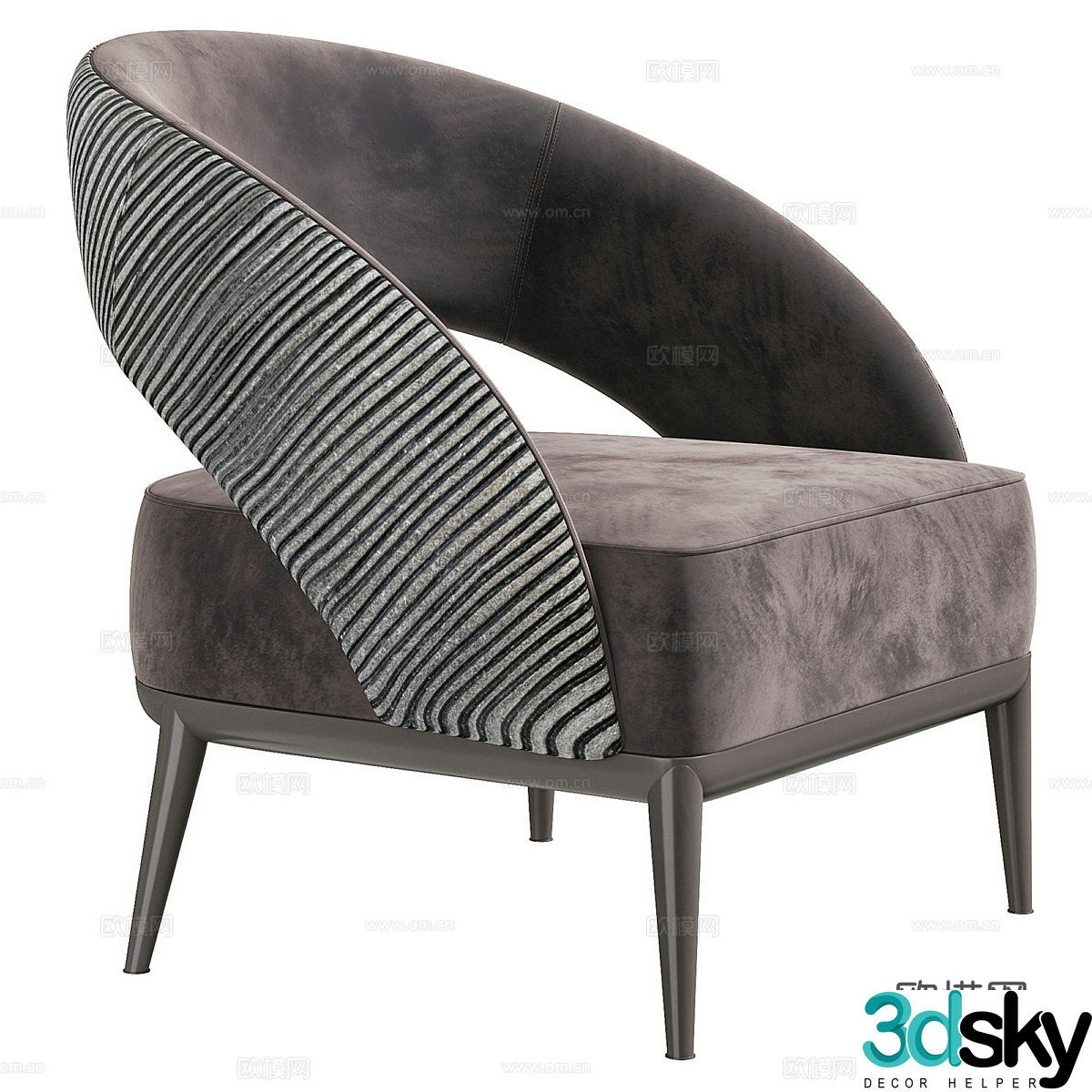 Modern Italian fabric armchair 3d model