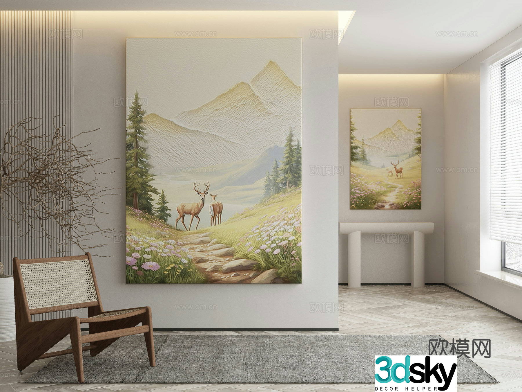 Modern Wasabi Hanging Painting Oil Painting 3D Model