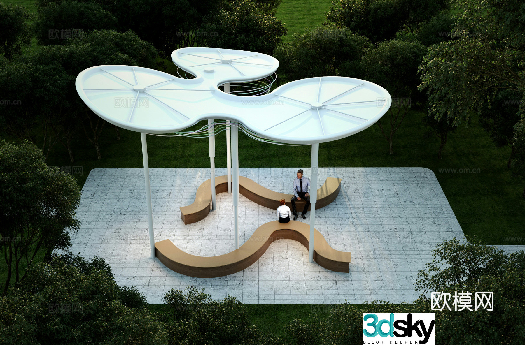 Modern corridor frame Landscape corridor frame Pavilion Rest pavilion City corridor frame 3D model
