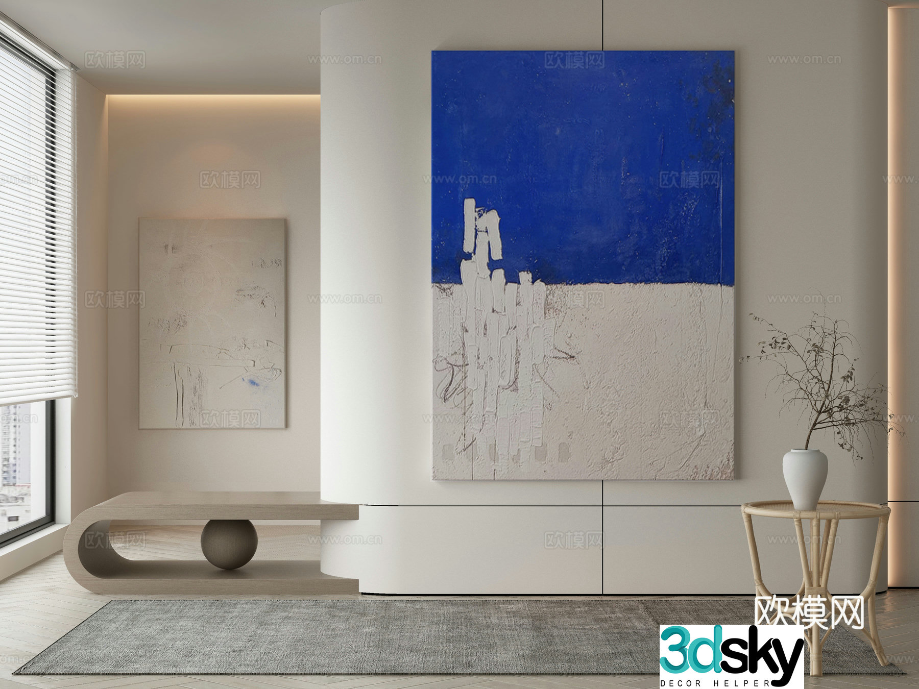 Modern Wasabi Hanging Painting Oil Painting 3D Model