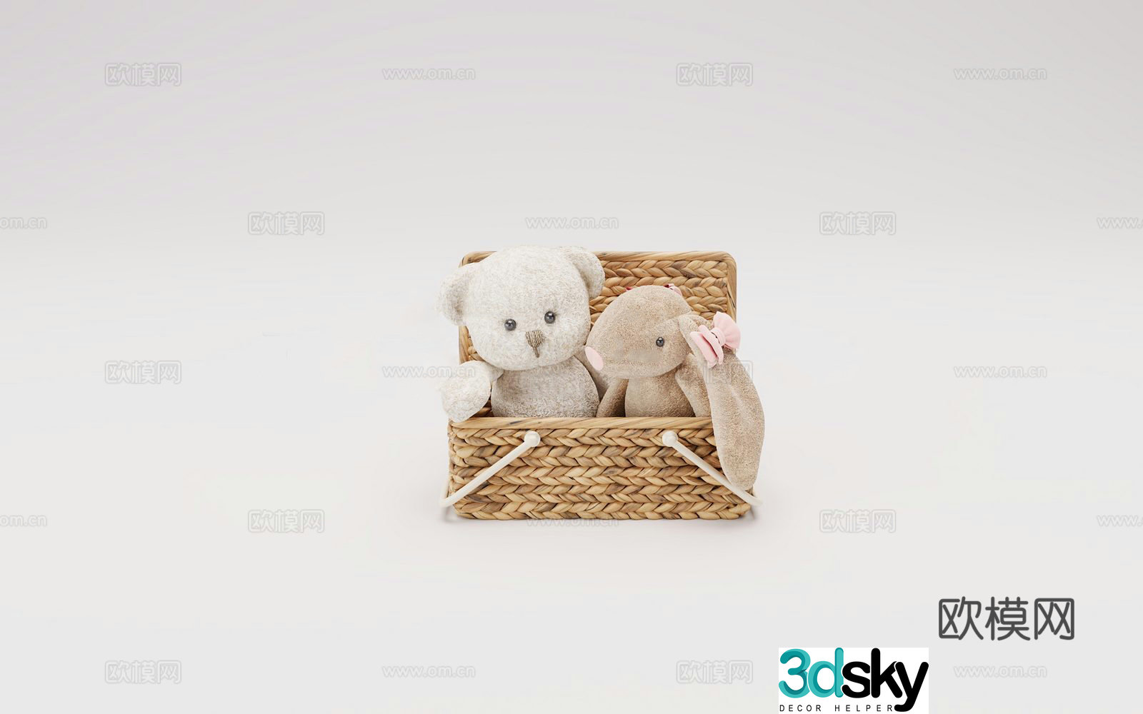 Modern simple children’s room ornaments Dolls Rabbit Bear Rabbit Plush Toy 3D Model