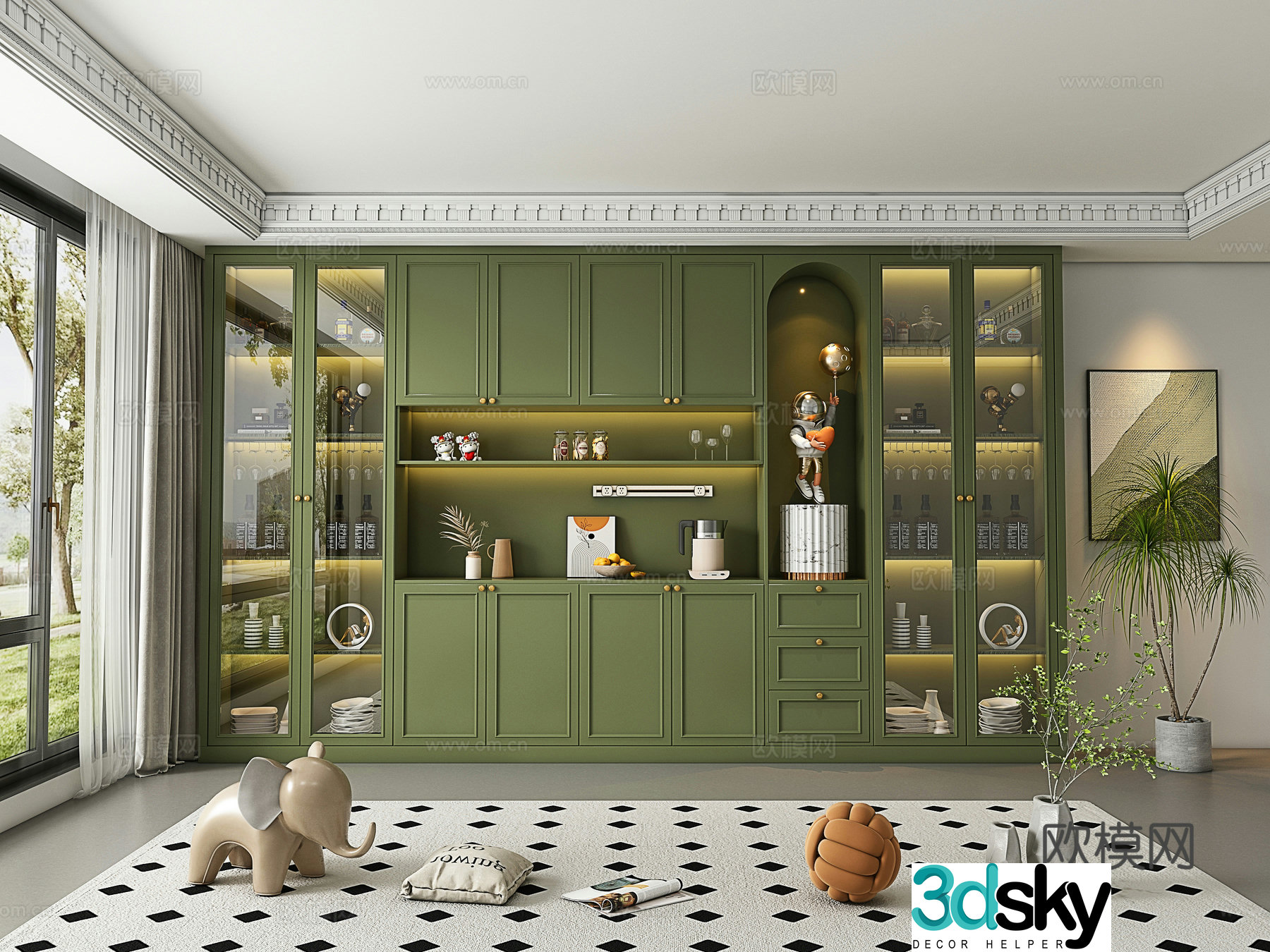 Modern French wine cabinet 3d model