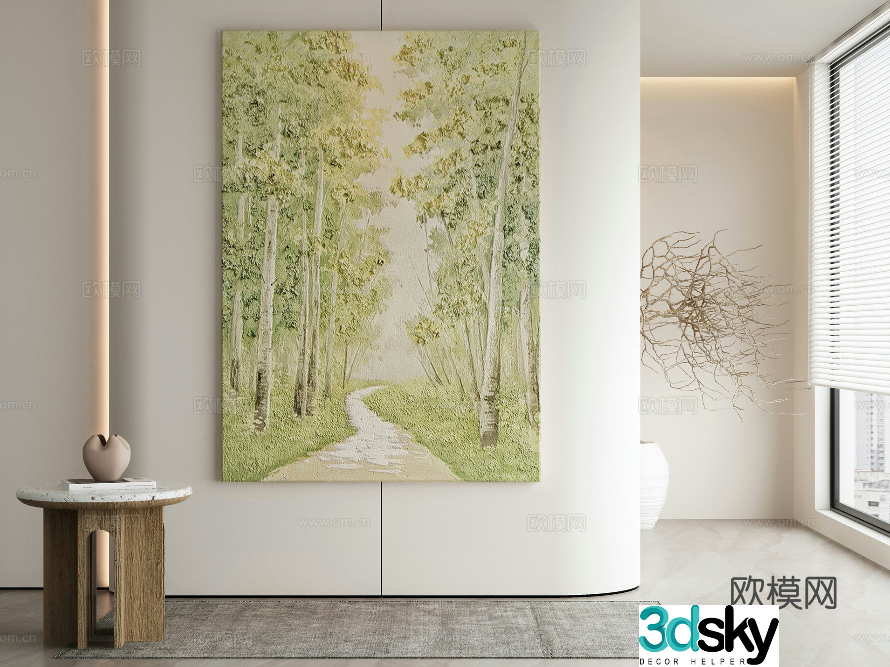 Modern Wasabi Hanging Painting Oil Painting 3D Model