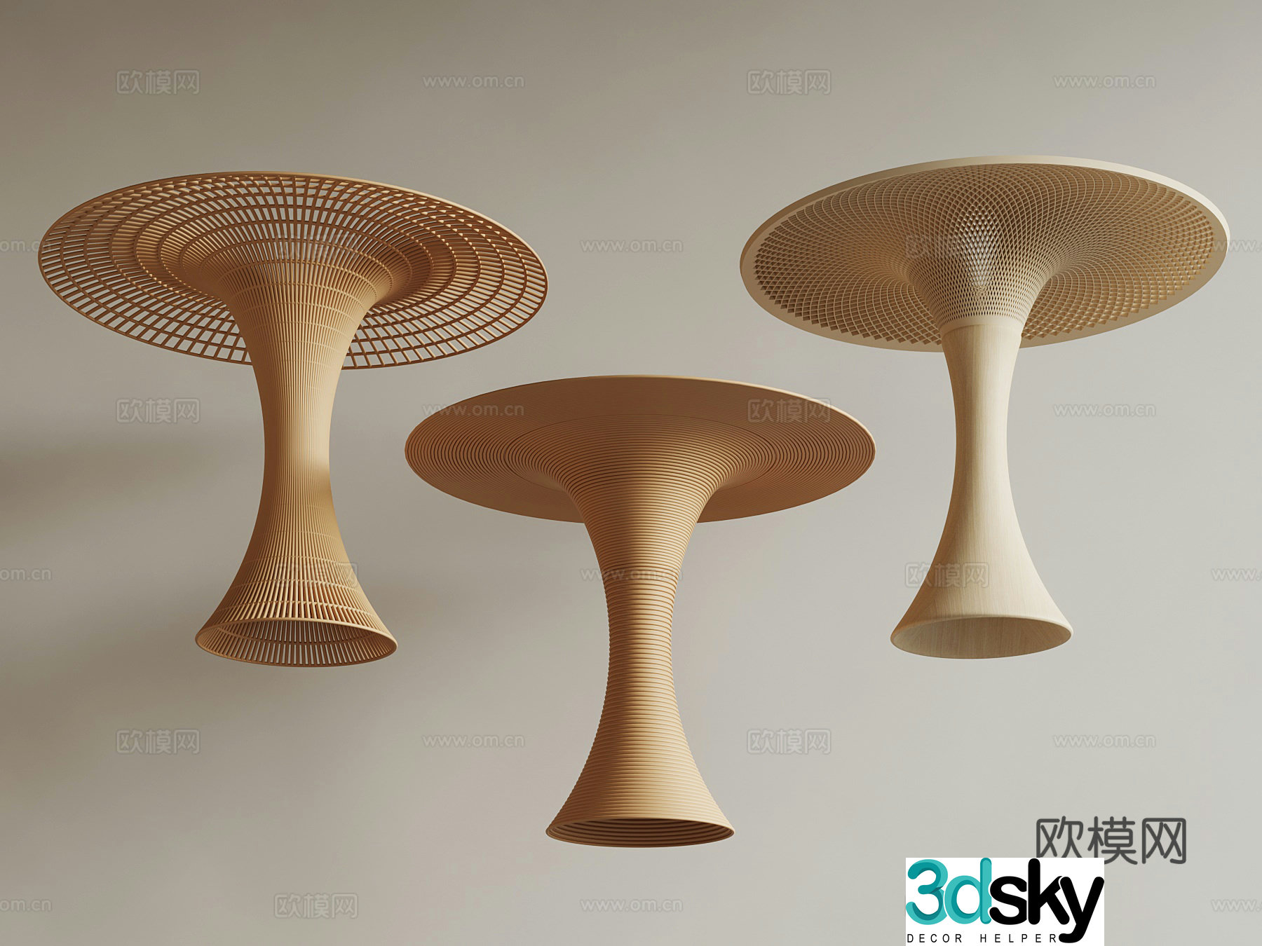 Modern opposite-sex column 3D model