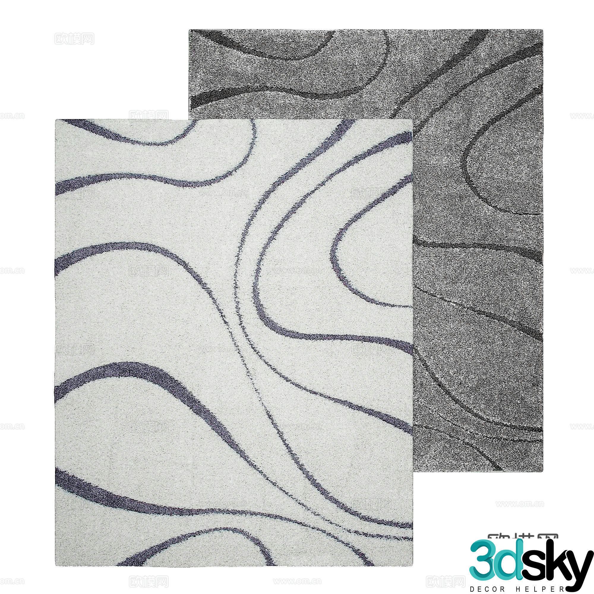 Modern fabric carpet 3d model